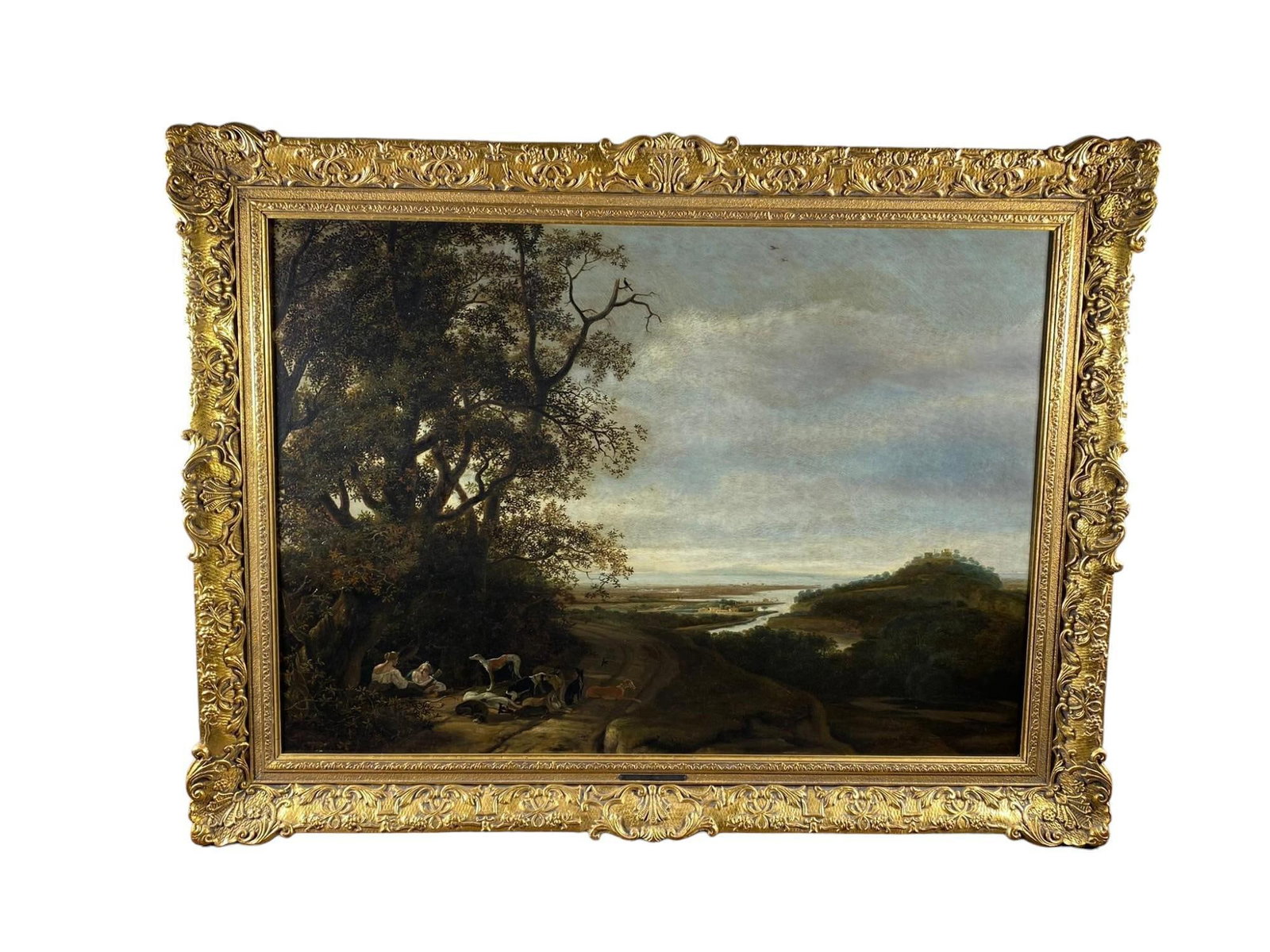 Country Scene with Dog, Oil on Wood Panel, Ludolf De Jongh (1616-1679) (1 of 20)