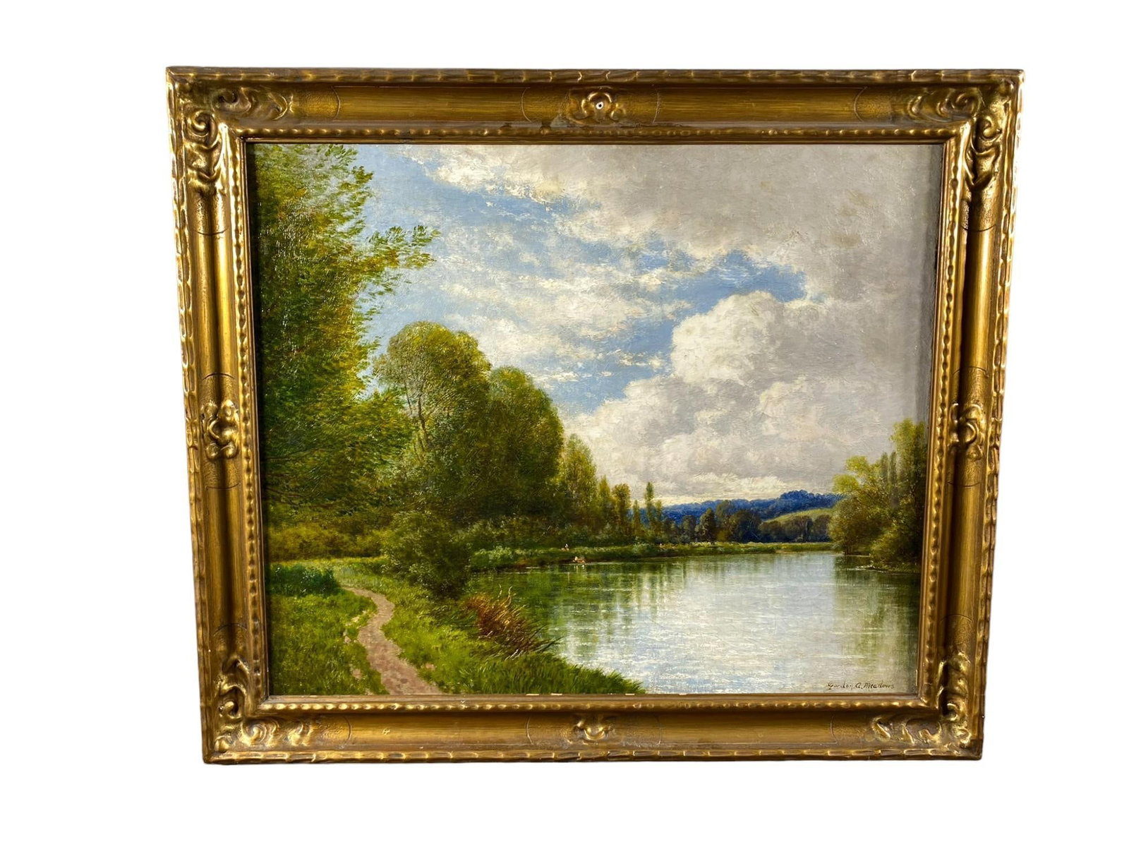 Path Along the Thames, oil on canvas, by Gordon A Meadows (1866-1937) (1 of 7)