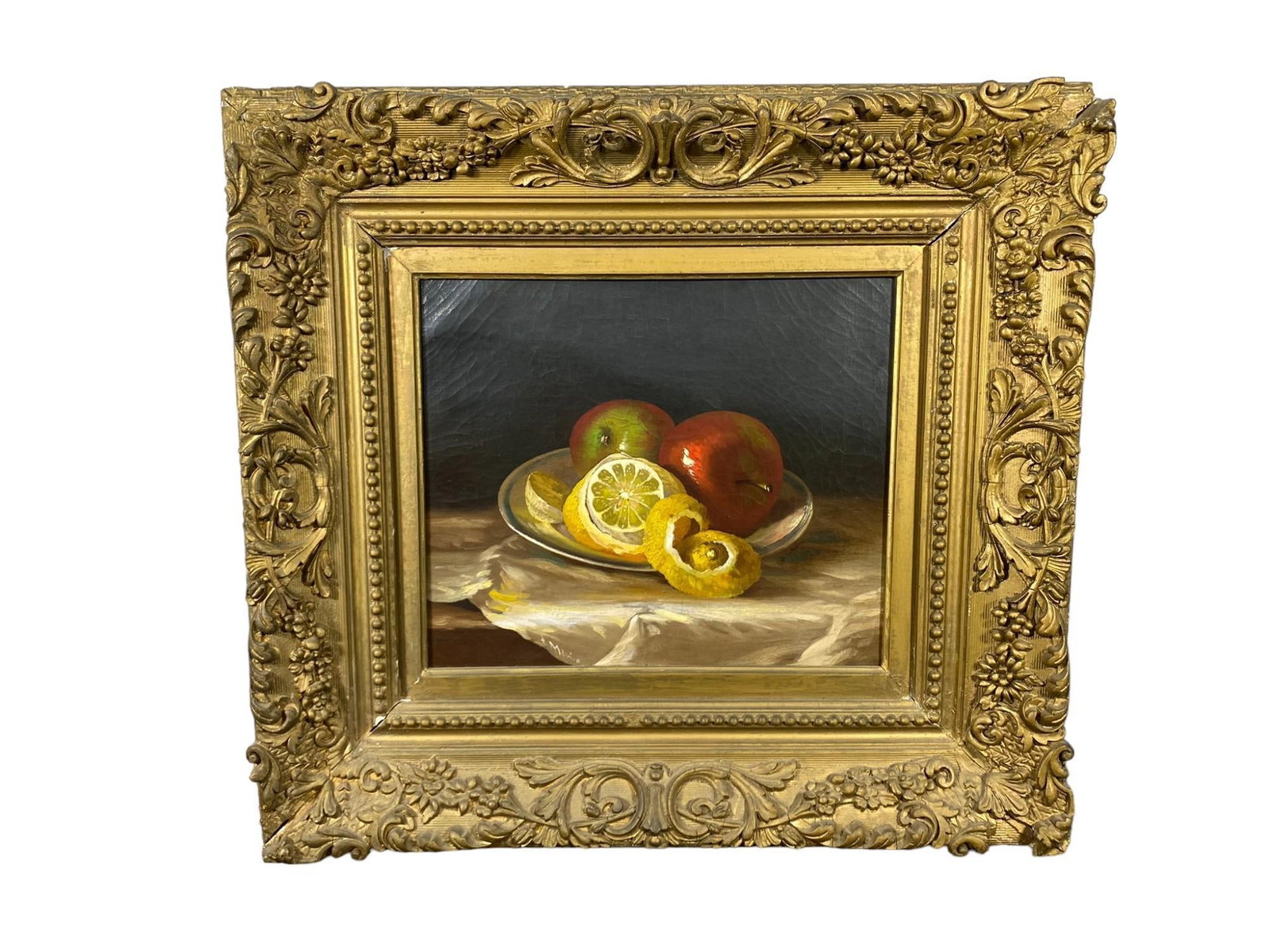 Still Life with Fruit, Oil on Canvas, Alessandro E. Mario (19th c.) (1 of 11)