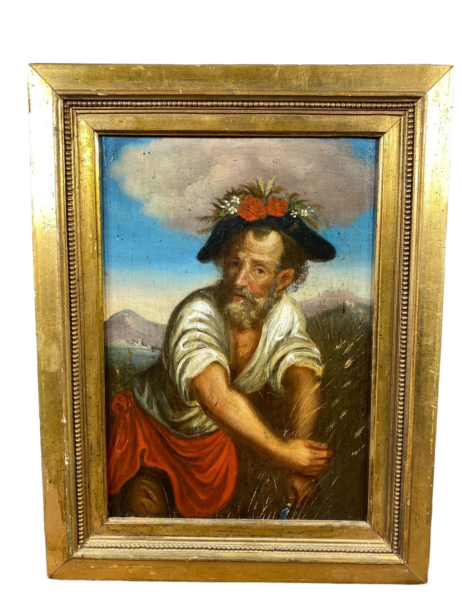 Harvest Reaper, oil on panel, Dutch School 17th c. (1 of 8)