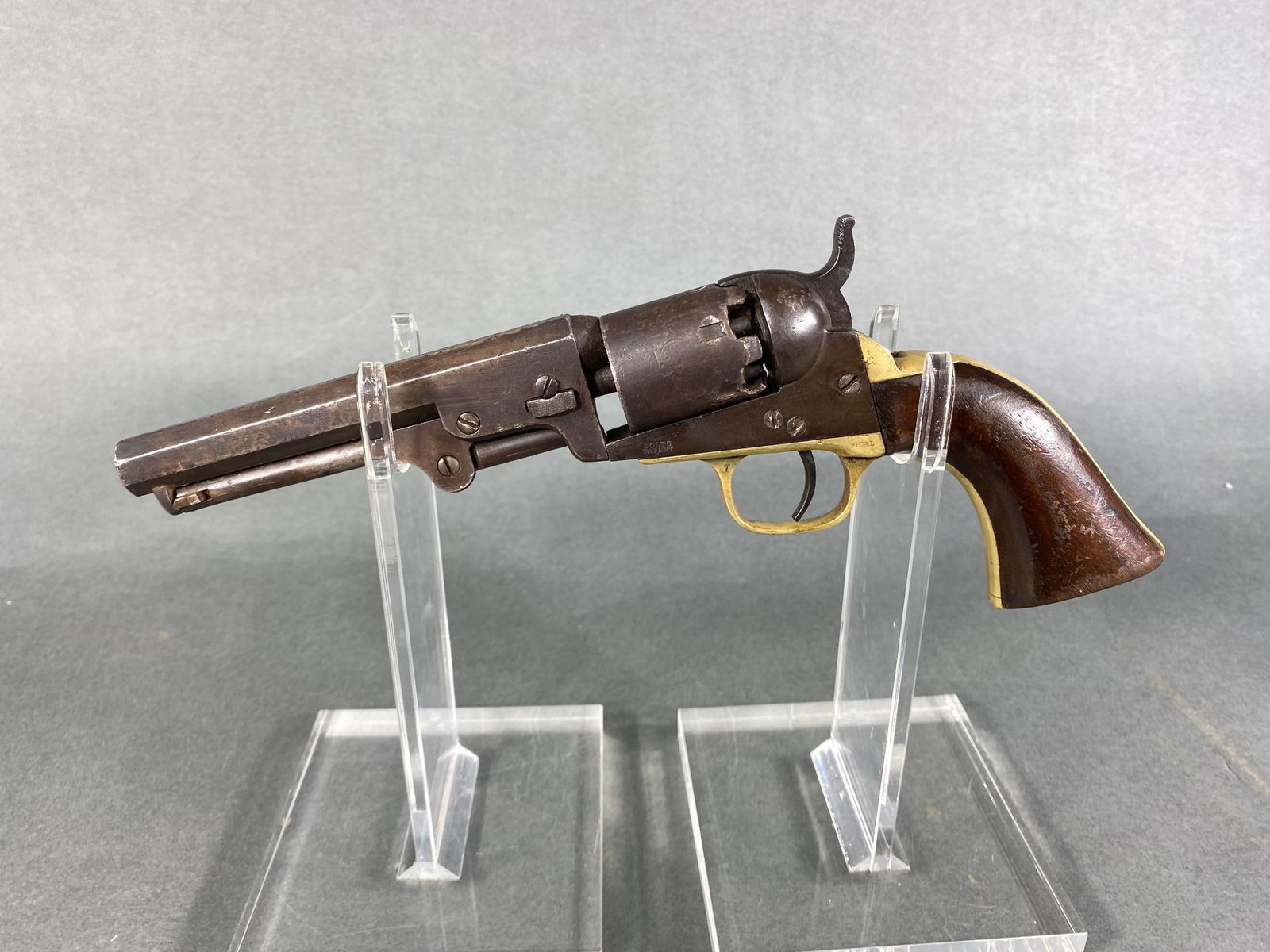 Colt Model 1849 Pocket 31 Cal 1863 Manufacture Date NOFFL: MFG/IMPORTER: Colt MODEL: 1849 Pocket SERIAL: 234952 CALIBER/GAUGE: 31 CONDITION: Action functional but loose. SIZE: 5" bbl. NOTES: 1863 date. In house shipping available. This item was manufactured b
