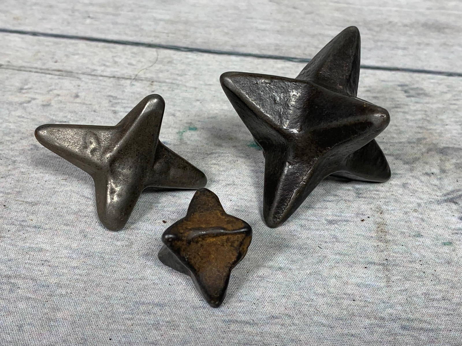 Group Lot Of Three Civil War Era Steel Caltrops Auction