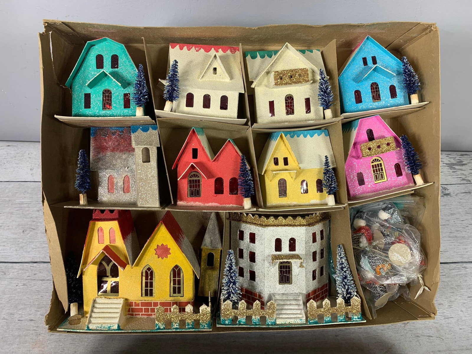 Vintage Japan Machinery Design for Montgomery Ward Deluxe Lighted Village in Original Box Christmas (1 of 11)