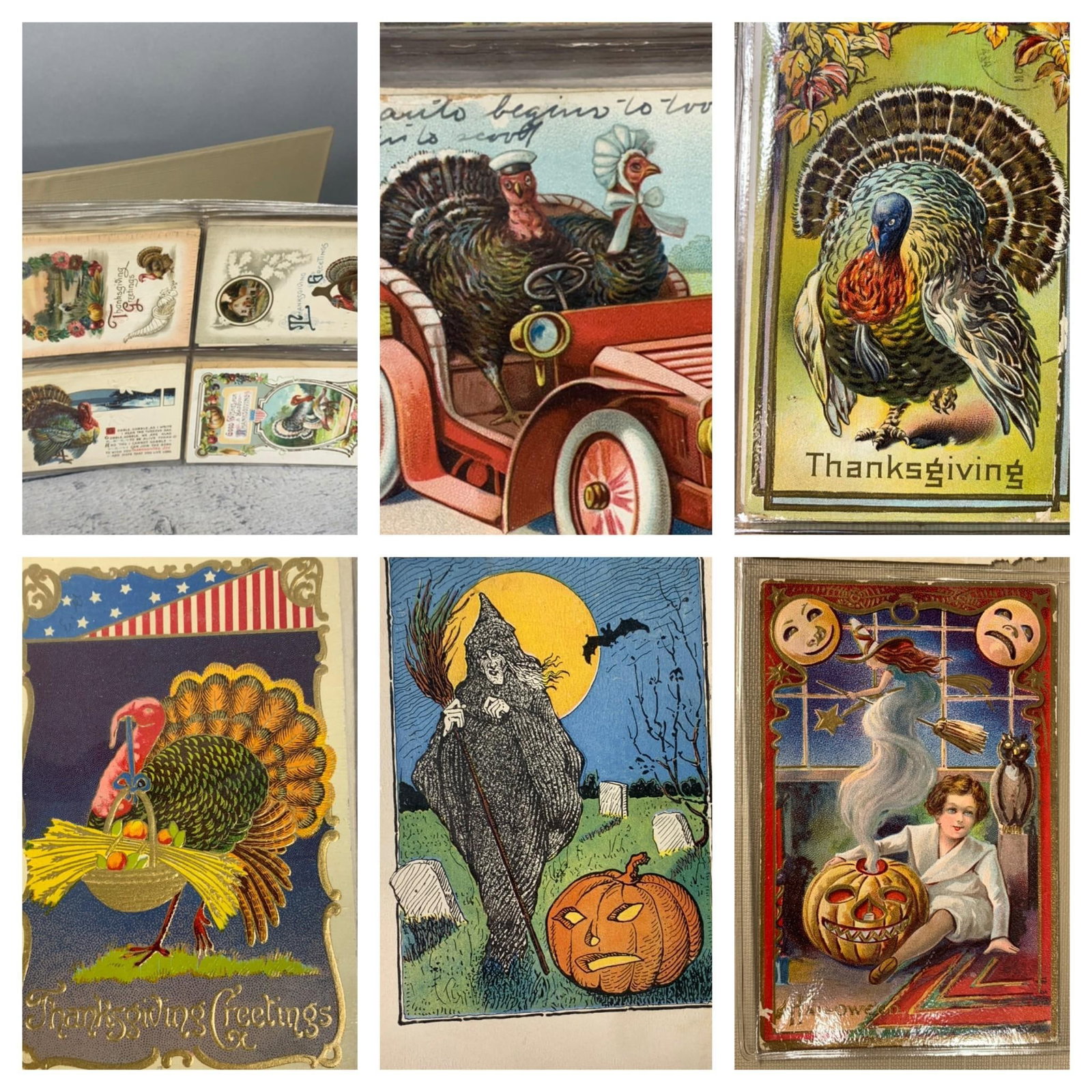 Three Ring Binder of Mostly Thanksgiving and Halloween Postcards (1 of 20)