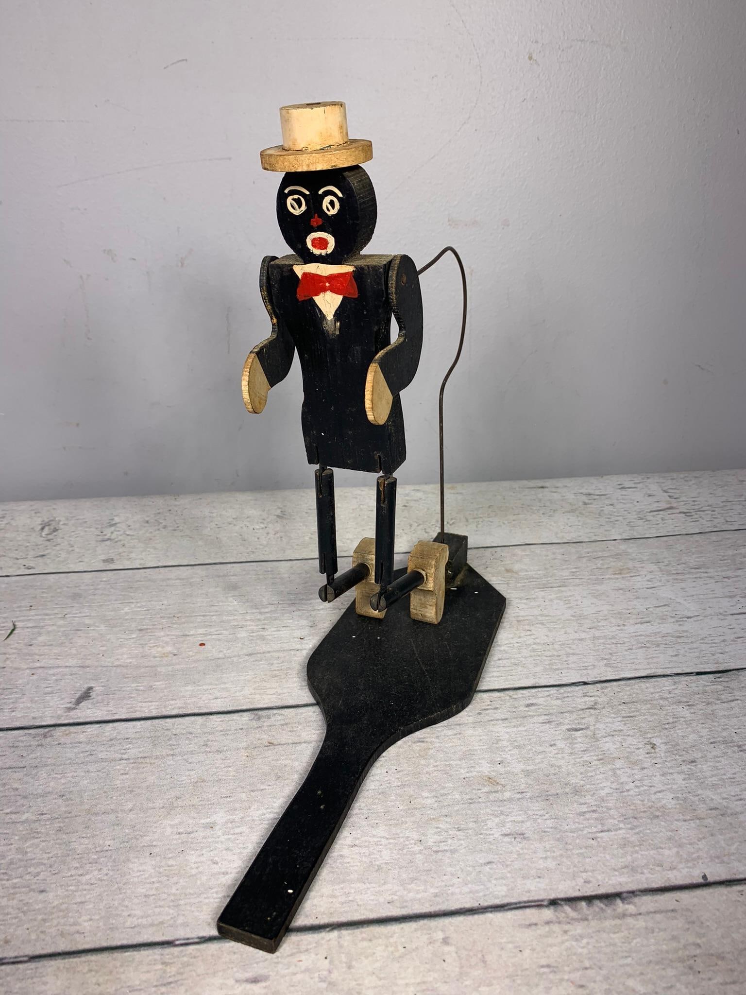 Antique Black Americana Folk Art Hand Carved Paddle Dancer (1 of 10)