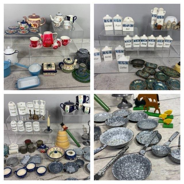 Large Group of Vintage Miniature Dishes, Canister Sets, Tea Sets, Graniteware, and More (1 of 20)