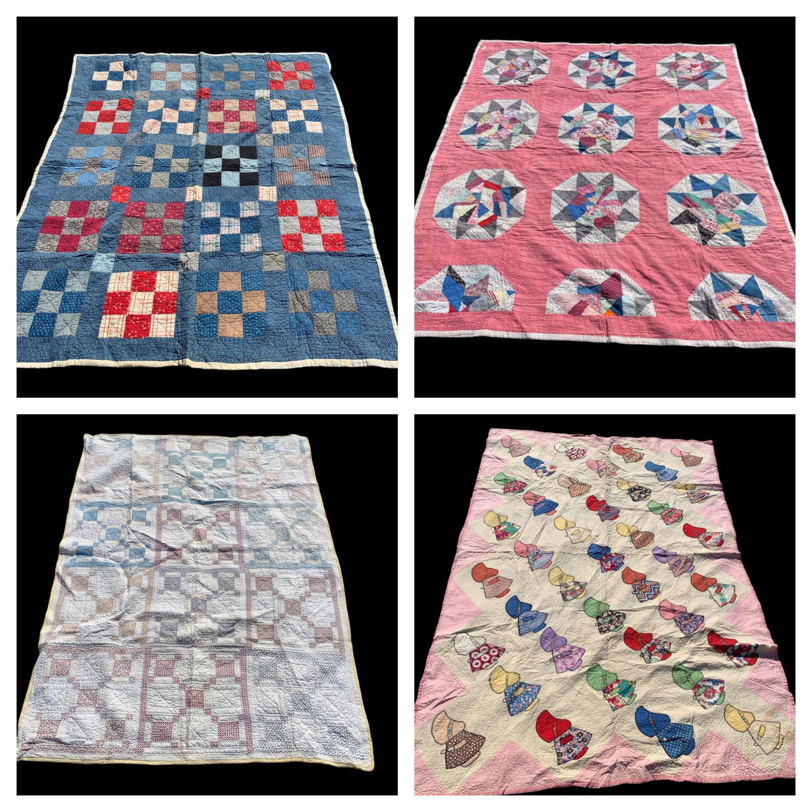 Four Antique Hand Stitched and Applique Quilts (1 of 18)
