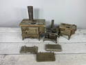 Antique Miniature Queen, Ark, and Royal Cast Stoves with Parts and Pot