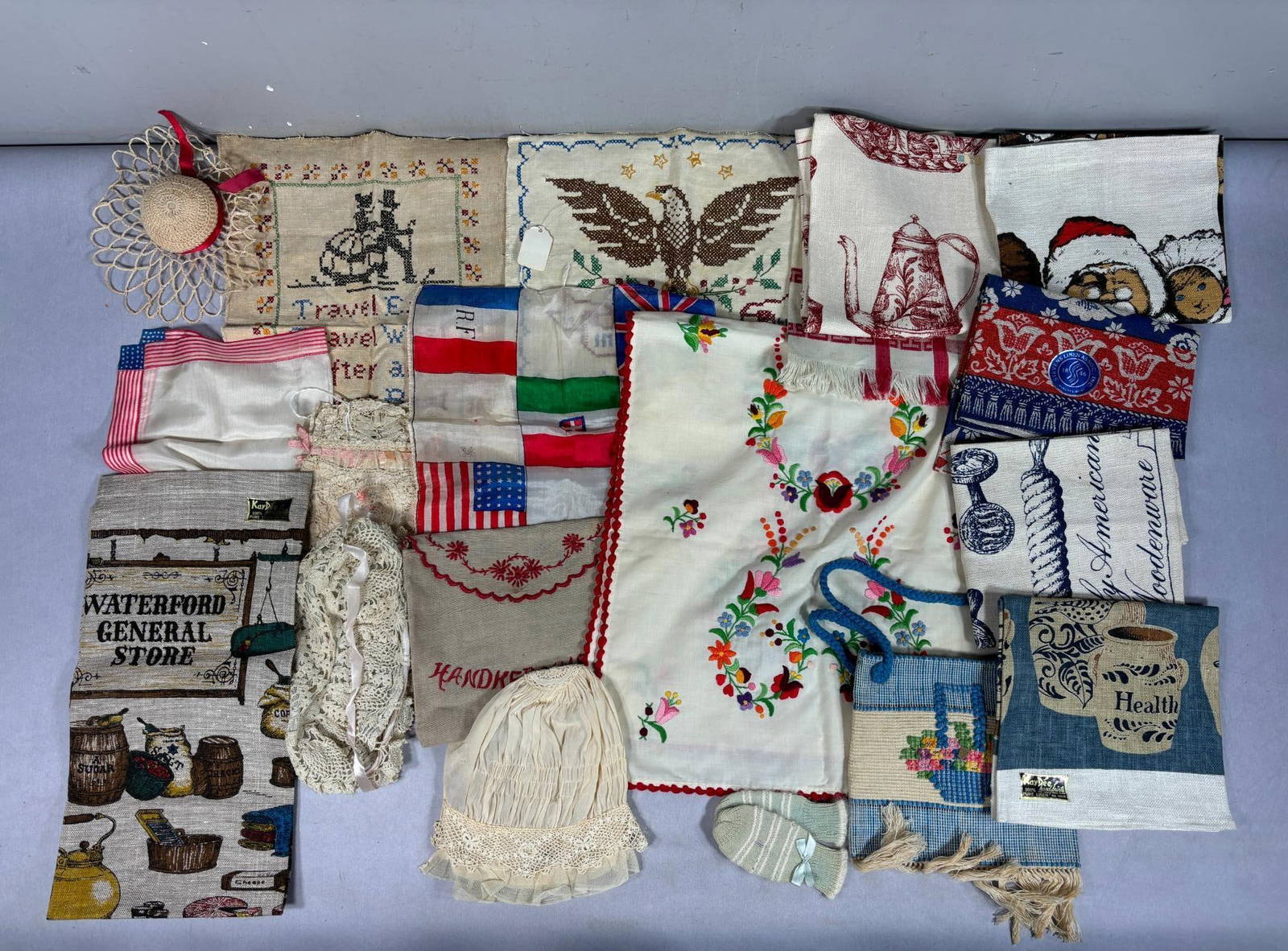 Group Of Vintage Hand Towels And Soft Goods Auction