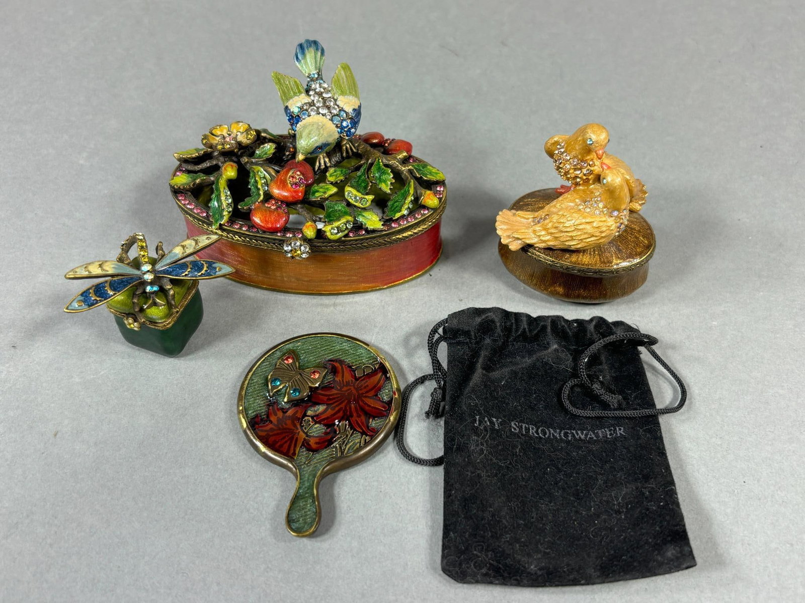Group of 4 Jay Strongwater Pieces 3 boxes, mirror (1 of 20)