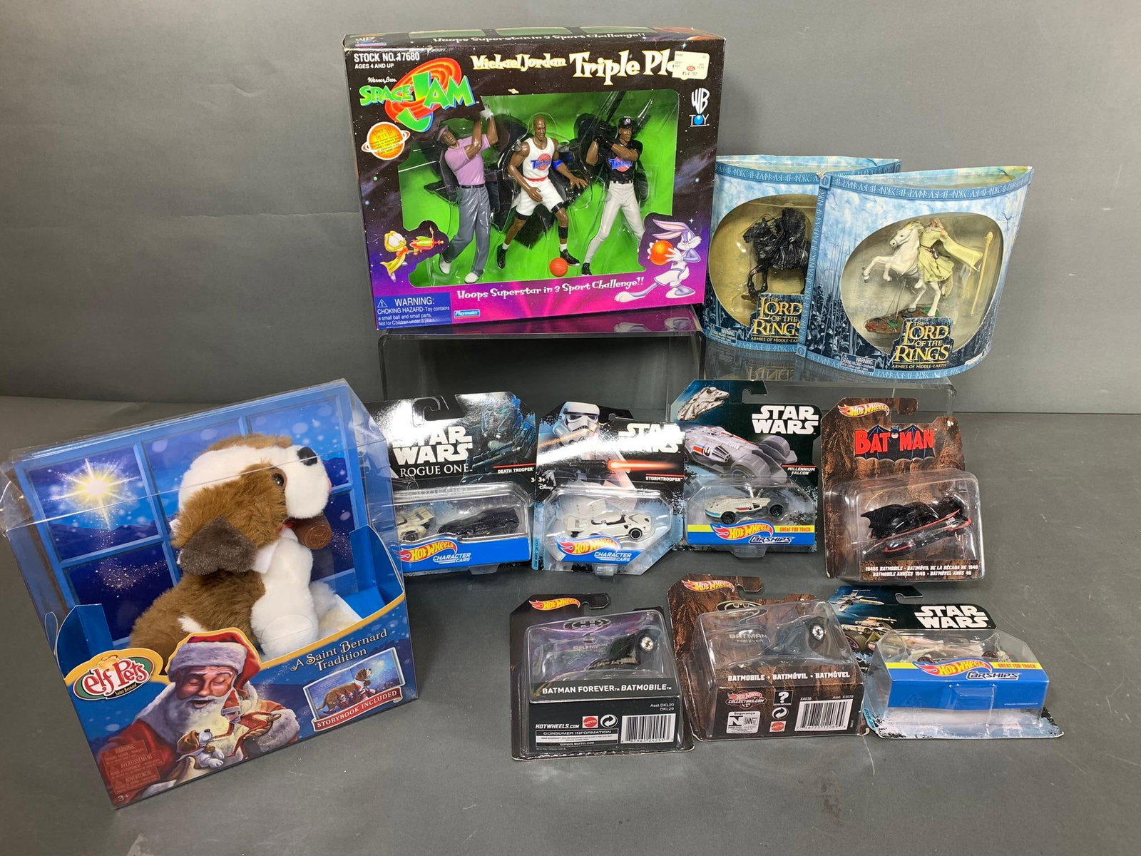 Vintage Star Wars and Batman DIe Cast, Lord of the Rings Figures, Space Jam Jordan Triple Play (1 of 9)