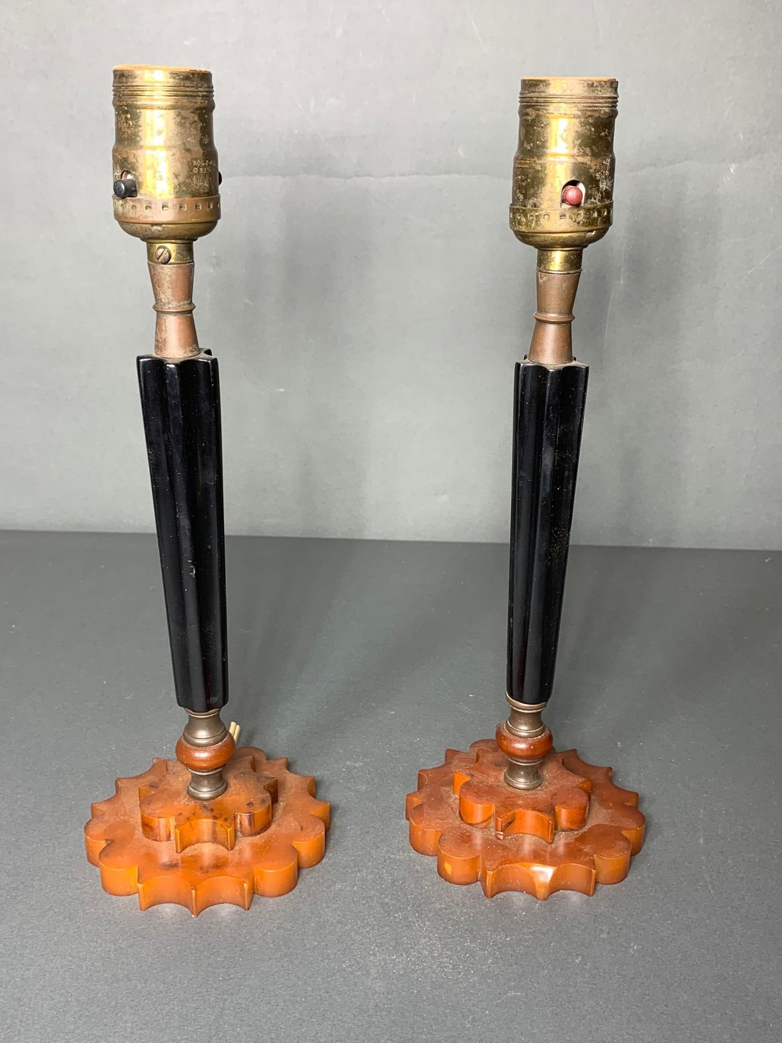Pair of Vintage Mid-Century Modern Catalin Table Lamps (1 of 6)