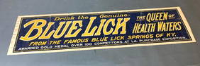 Rare Blue Lick Health Waters Canvas Advertising Sign