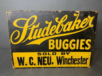 Rare Studebaker Buggies Winchester Ohio Paper Sign