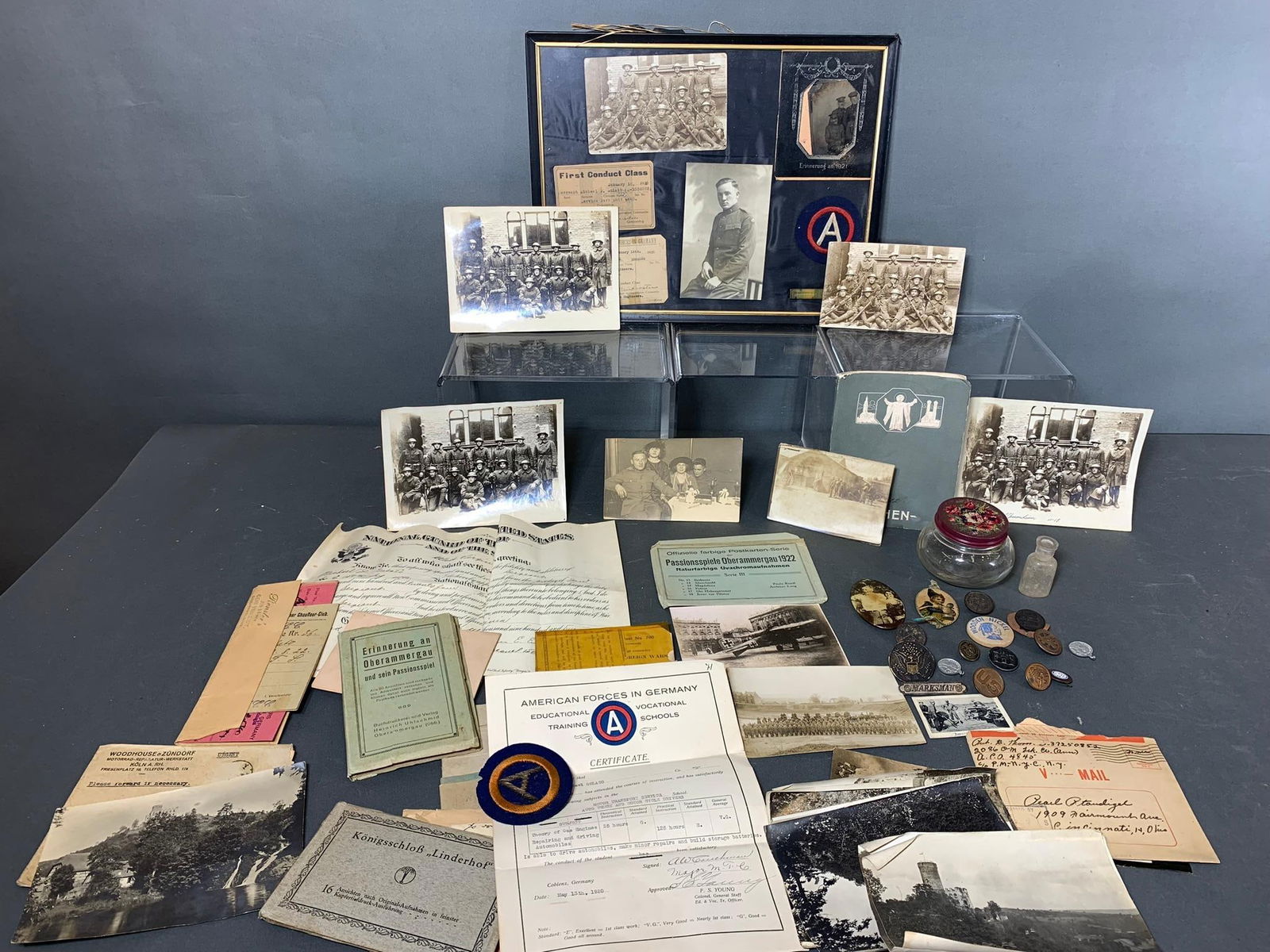 Group Lot of WW1 Era U.S. Forces in Germany Tintypes, Photographs, and Related Documents, Ephemera (1 of 20)