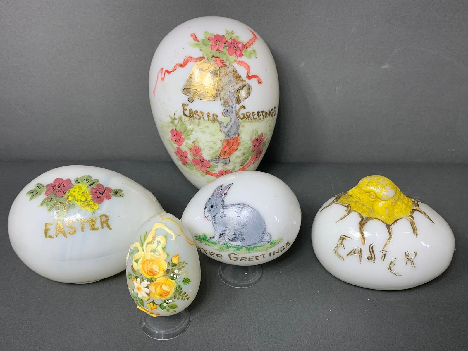 (5) Victorian Glass Easter Eggs - Various Sizes (1 of 20)