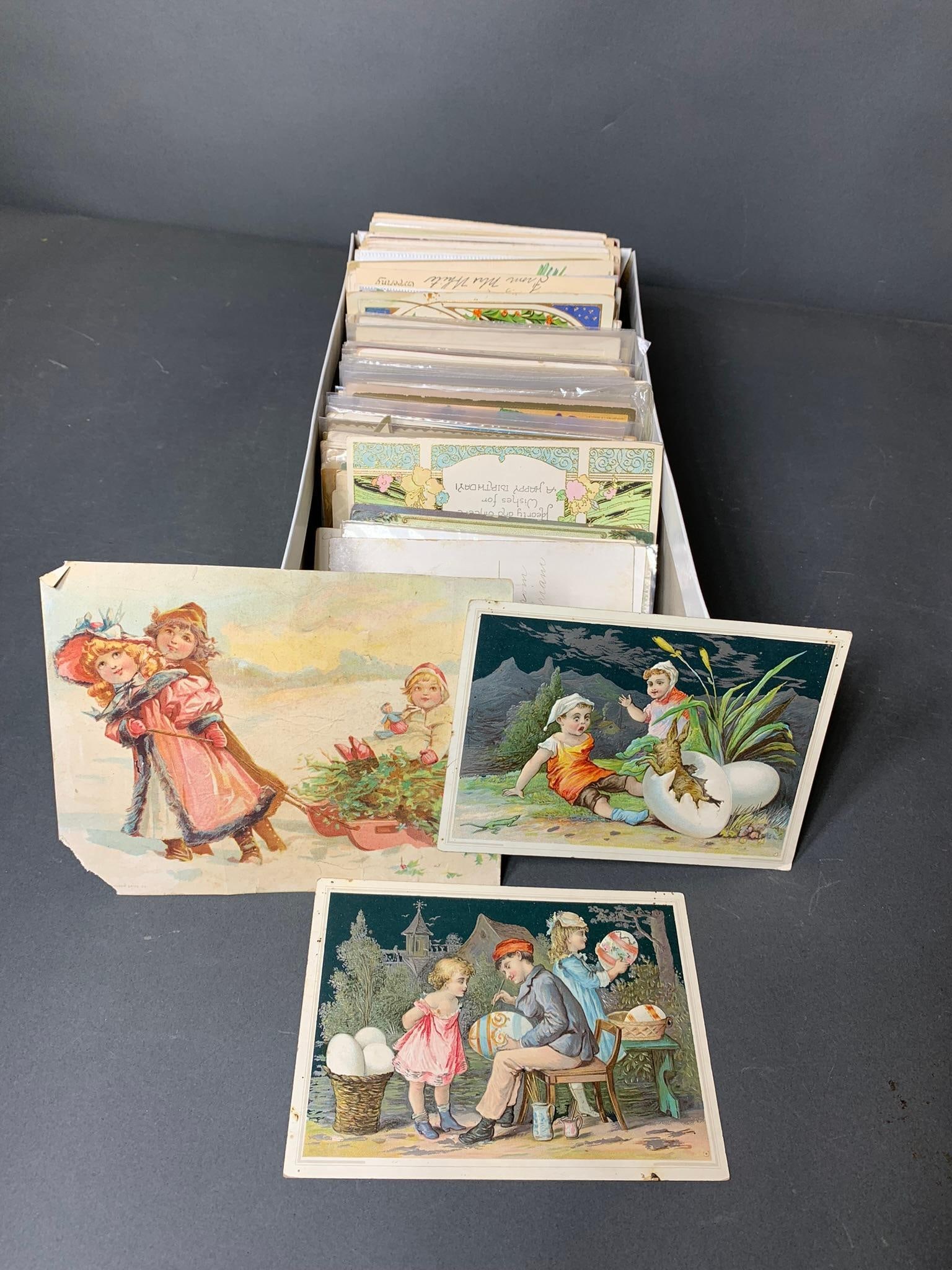 Box Lot of Antique Postcards (many Easter) (1 of 20)
