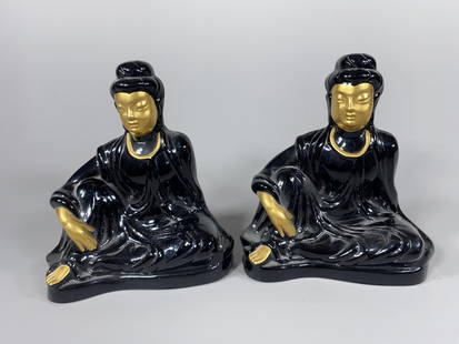 Pair Rare Fostoria Glass Bookends Buddha Figures: In-house shipping available. Pickup is Friday, May 23 from Noon to 6 pm at the home in Chesapeake, Ohio 45619 or we will provide in-house shipping for this item. We will charge $10 to bring this lot
