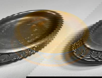 Heintz Art Metal Nesting Ashtray Set Sterling over Copper: 3.5" across. In-house shipping available. Pickup is Friday, May 23 from Noon to 6 pm at the home in Chesapeake, Ohio 45619 or we will provide in-house shipping for this item. We will charge $3 to