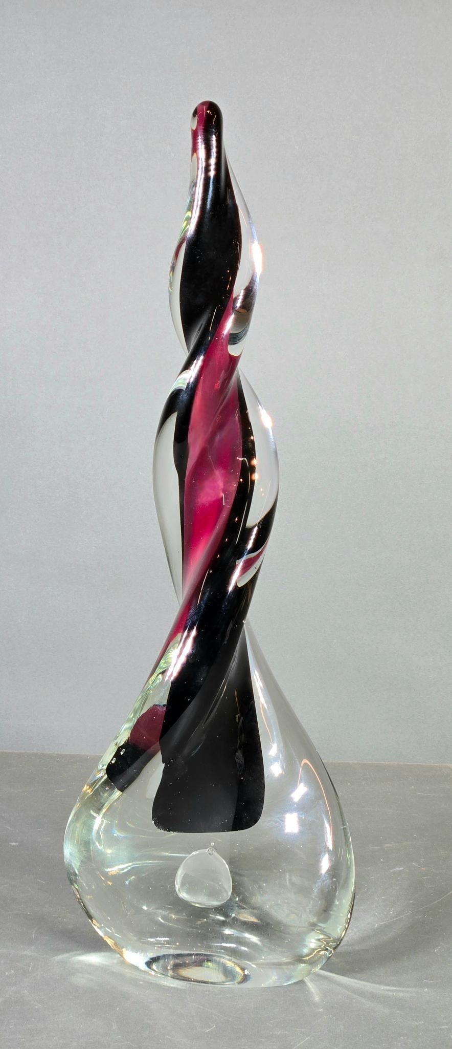 Vintage Spiral Styled Obelisk Art Glass In the Style of Murano: In-house shipping available. Pickup is Thursday, May 29 from from 1 pm to 7 pm at our gallery in Lancaster, OH 43130 or we will provide in-house shipping for this item. We charge a $5/lot fee if you p