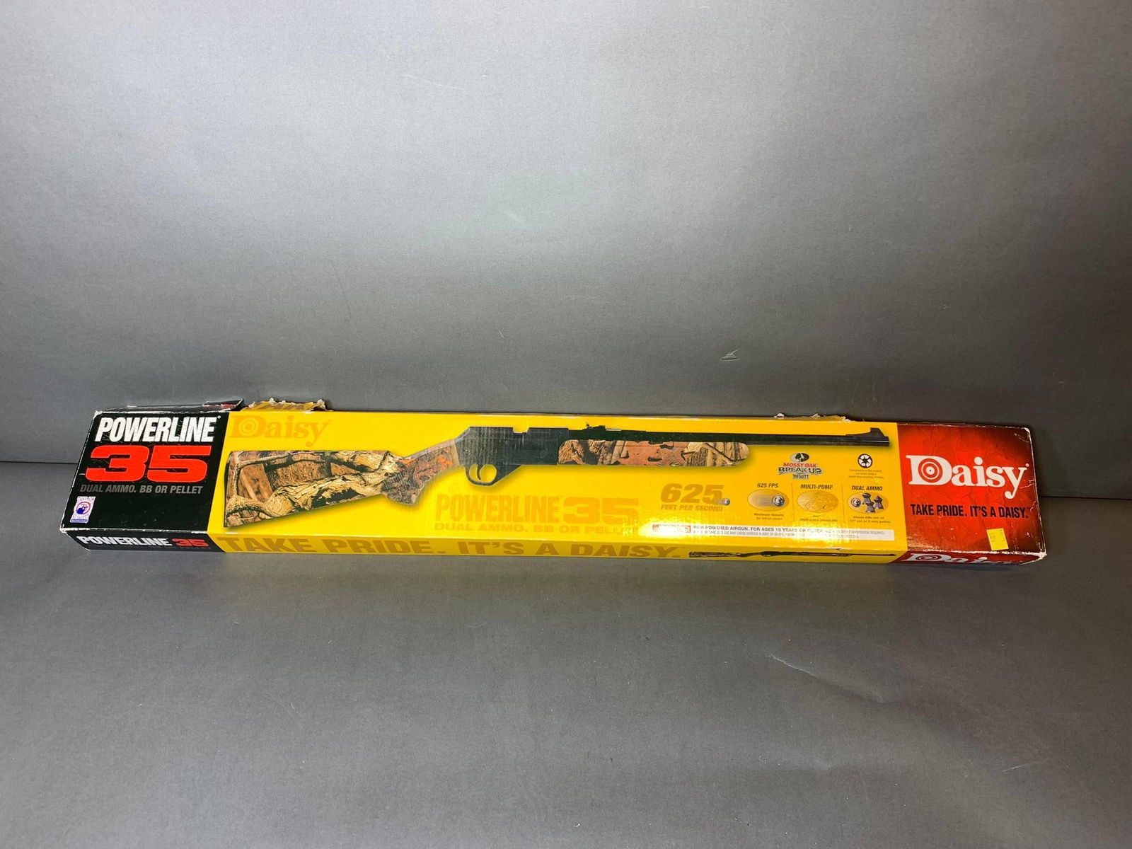 Daisy Powerline 35 BB or Pellet Gun: With Original Box. Untested. In-house shipping available. Pickup is Thursday, May 29 from from 1 pm to 7 pm at our gallery in Lancaster, OH 43130 or we will provide in-house shipping for this item. We