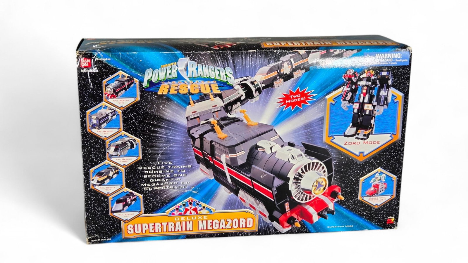 Vintage Power Rangers Rescue Supertrain Megazord: Burns in-house (bidder arranged option on checkout) shipping available. Pickup is Thursday, June 26 from from 11 am to 7 pm at our gallery in Lancaster, OH 43130 or we will provide in-house shipping f