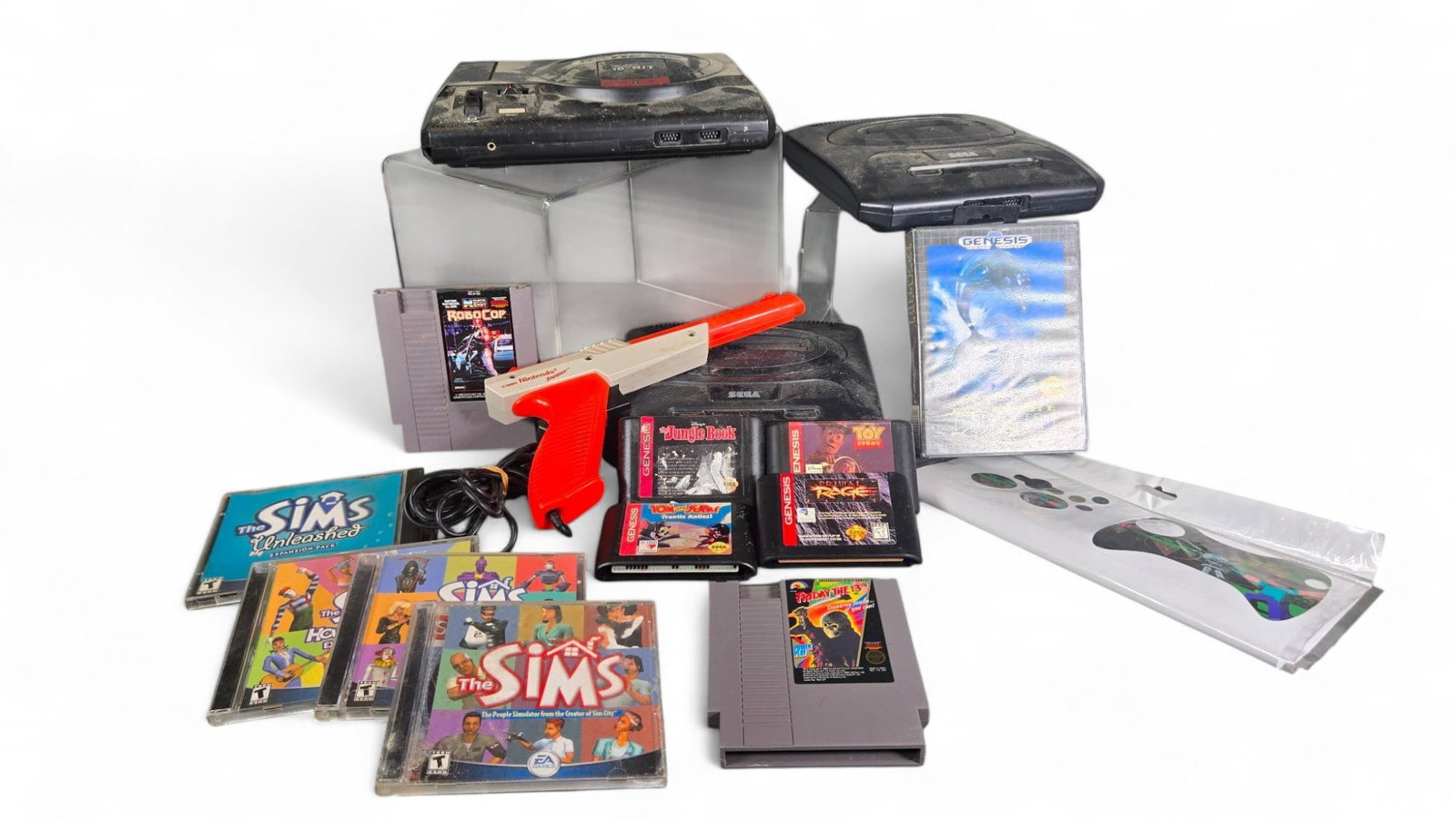 Vintage Sega Game Consoles, Sega Games, Nintendo Games, The Sims Games More: Sims Unleashed Missing One Disc. Untested. Burns in-house (bidder arranged option on checkout) shipping available. Pickup is Thursday, June 26 from from 11 am to 7 pm at our gallery in Lancaster, OH 4