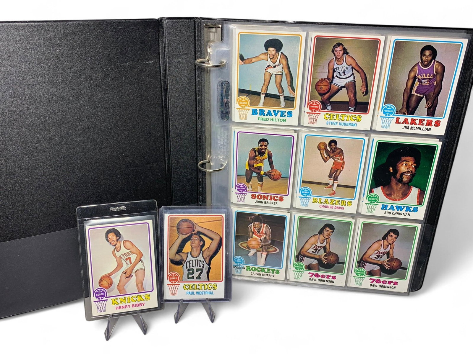 110+ 1973-74 Topps Basketball Cards w/some duplication Excellent: Burns in-house (bidder arranged option on checkout) shipping available. Pickup is Thursday, June 26 from from 11 am to 7 pm at our gallery in Lancaster, OH 43130 or we will provide in-house shipping f