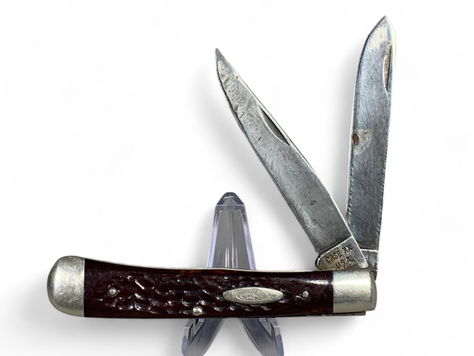 Vintage Case XX Folding Pocket Knife: Burns in-house shipping is available. pick up is Tuesday, July 28, from Noon to 7 pm at our gallery in Lancaster, Ohio 43130 or we will provide in-house shipping for this item. We will charge a $5 fee