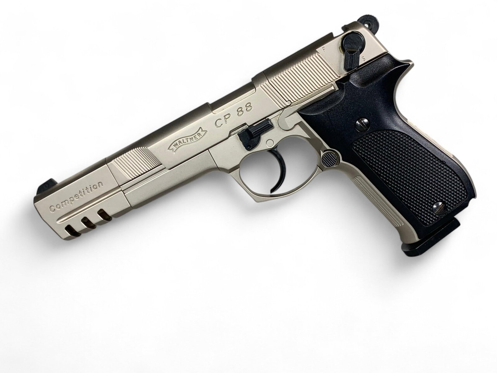 Walther CP88 Air Gun Pistol: Burns in-house shipping is available. pick up is Tuesday, July 28, from Noon to 7 pm at our gallery in Lancaster, Ohio 43130 or we will provide in-house shipping for this item. We will charge a $5 fee