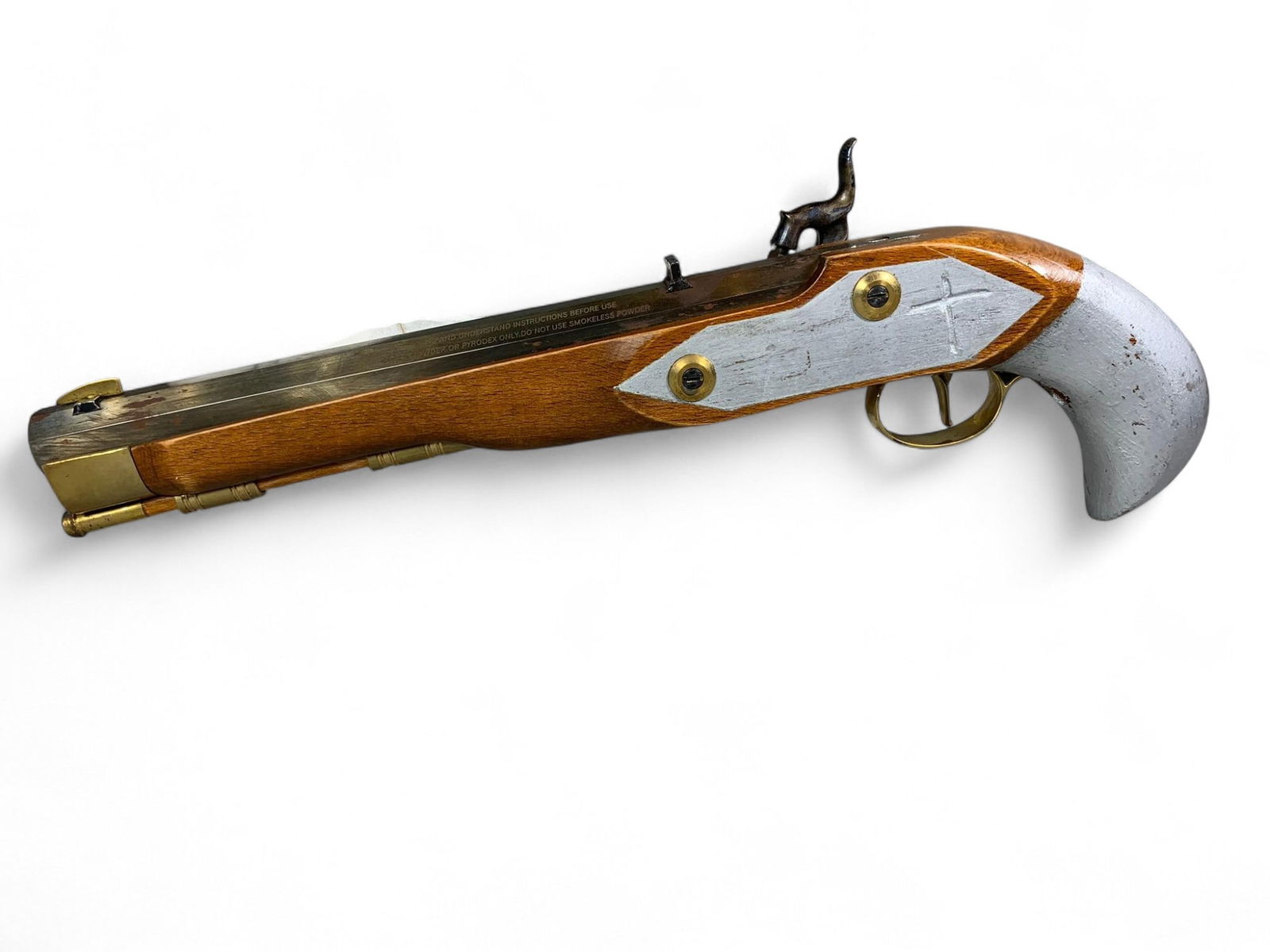 Black Powder Percussion Pistol 50 Cal Traditions Kentucky: This item is either black powder or manufactured in or before 1898, and thus does not require an FFL or background check. We can hand out to you at pick up or ship to the address of your choice. In-ho