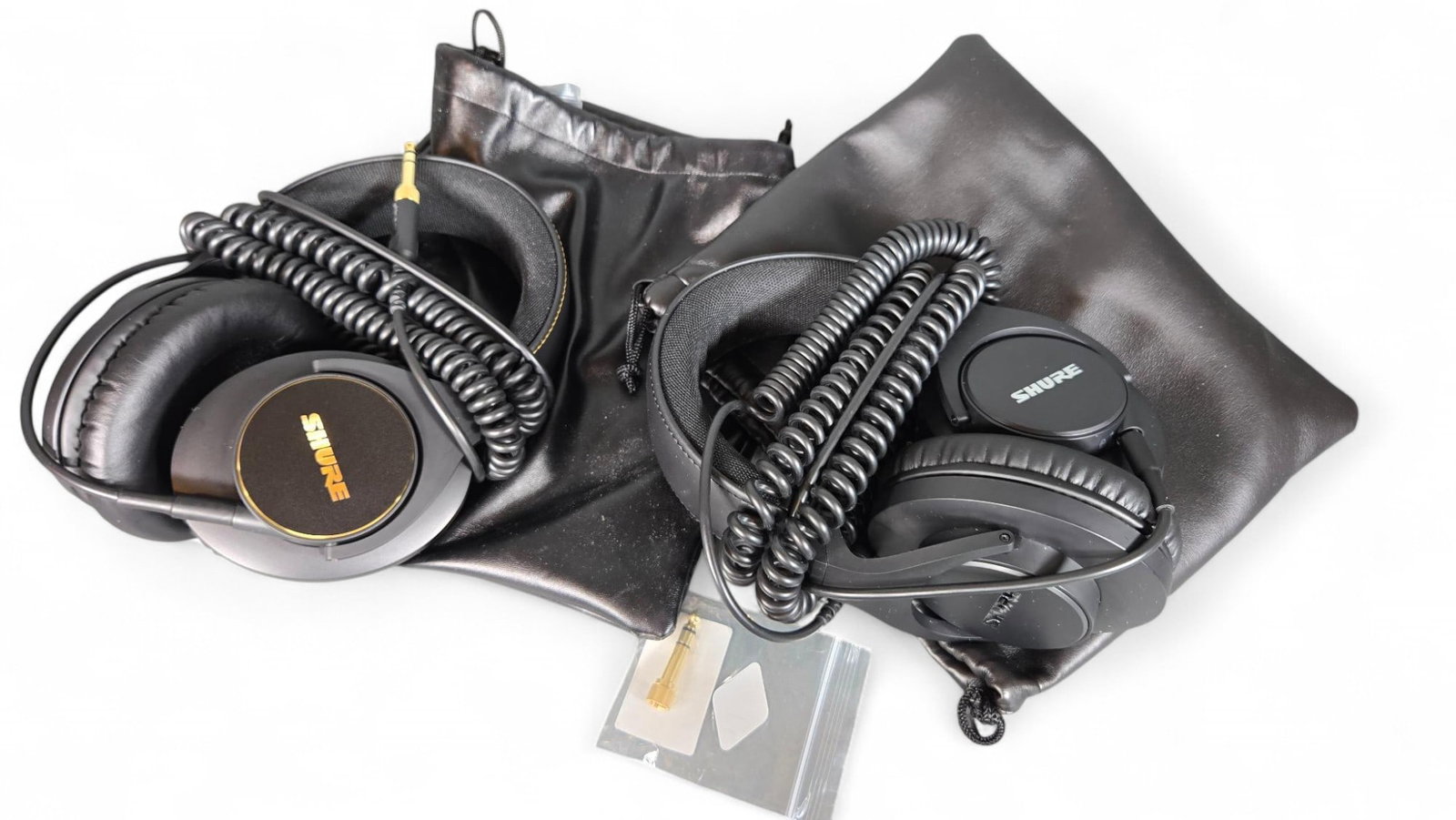 Two Pair of Shure Studio Headphones and More: Burns in-house shipping is available. pick up is Tuesday, July 28, from Noon to 7 pm at our gallery in Lancaster, Ohio 43130 or we will provide in-house shipping for this item. We will charge a $5 fee
