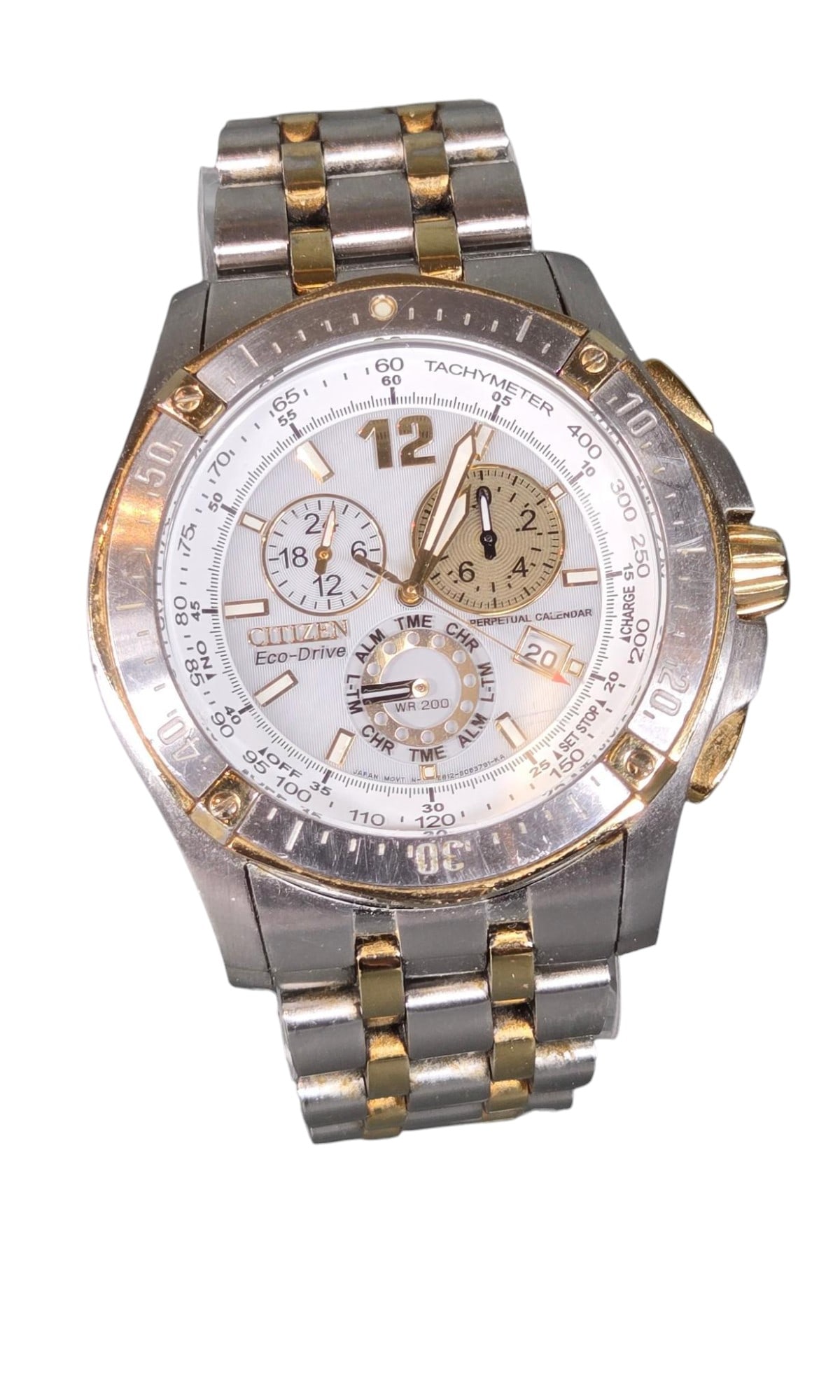 Citizen Eco-Drive Men's Watch Perpetual calendar: Burns in-house shipping is available. pick up is Tuesday, July 28, from Noon to 7 pm at our gallery in Lancaster, Ohio 43130 or we will provide in-house shipping for this item. We will charge a $5 fee