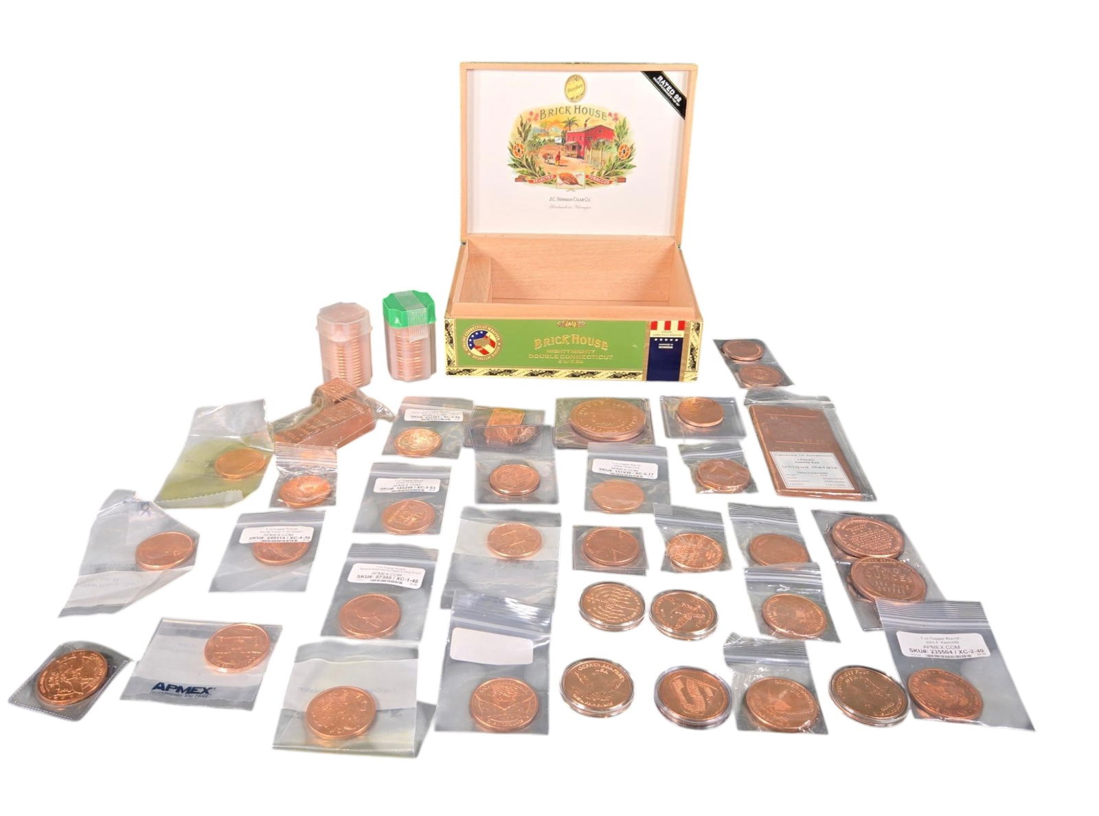 Huge Lot Copper Ingots Rounds 7.5 lbs: Burns in-house shipping is available. pick up is Tuesday, July 28, from Noon to 7 pm at our gallery in Lancaster, Ohio 43130 or we will provide in-house shipping for this item. We will charge a $5 fee