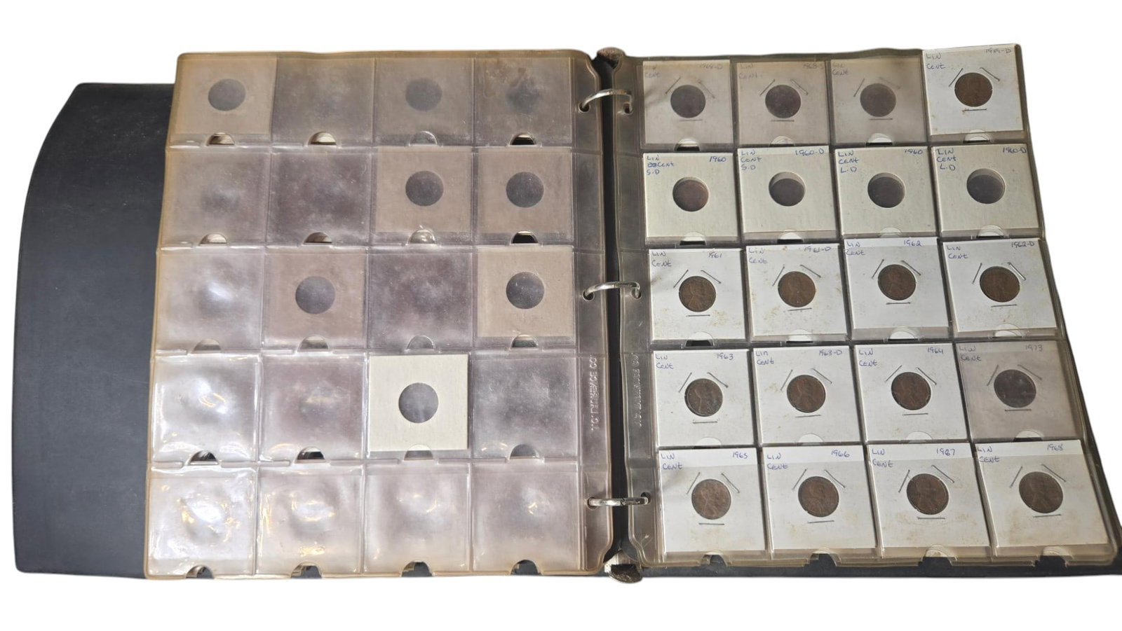 Binder Lot of Assorted Pennies: We shot each page so check it out. Burns in-house shipping is available. pick up is Tuesday, July 28, from Noon to 7 pm at our gallery in Lancaster, Ohio 43130 or we will provide in-house shipping for