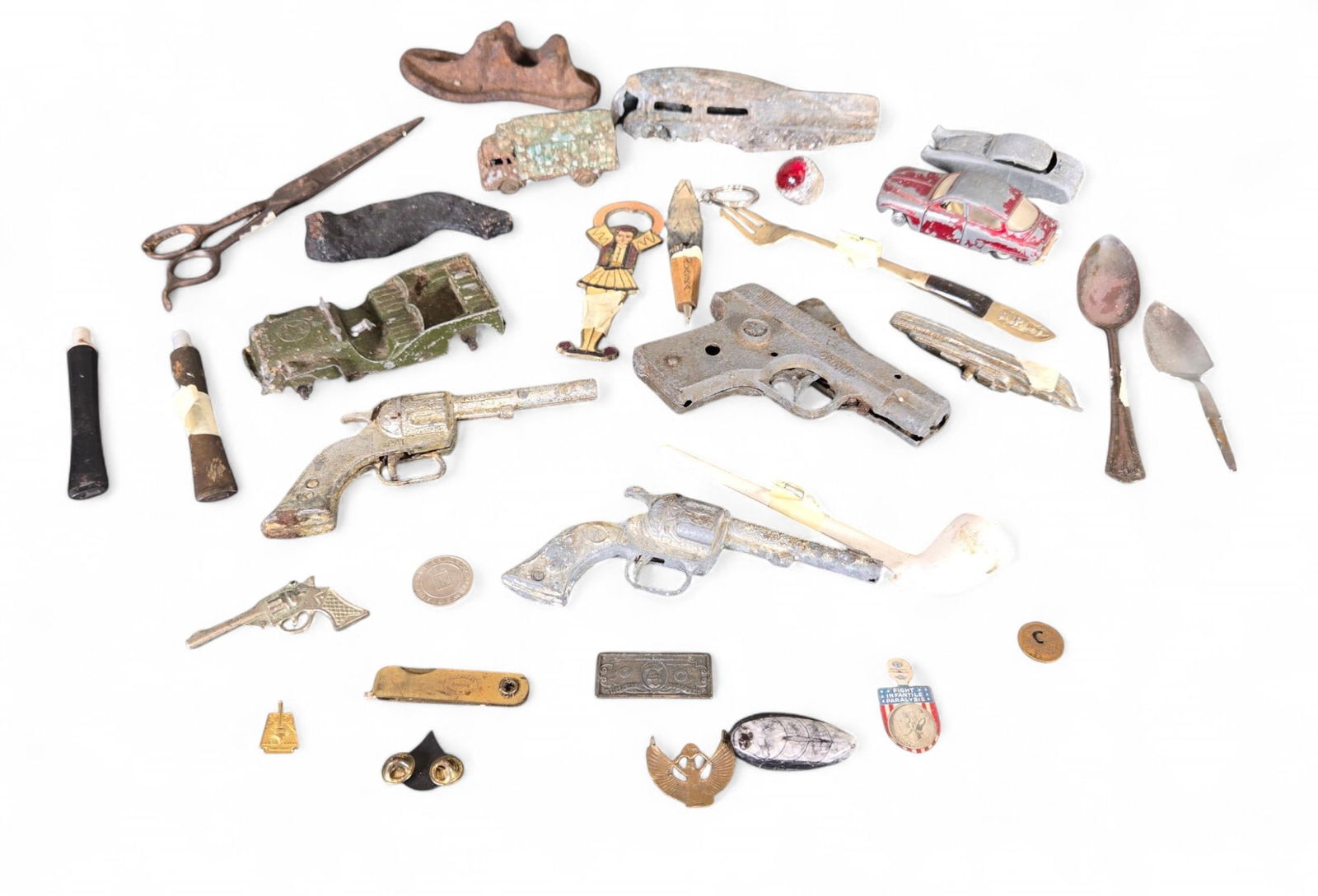 Group Lot of Vintage Toys, Cap Guns etc: Burns in-house shipping is available. pick up is Tuesday, July 28, from Noon to 7 pm at our gallery in Lancaster, Ohio 43130 or we will provide in-house shipping for this item. We will charge a $5 fee