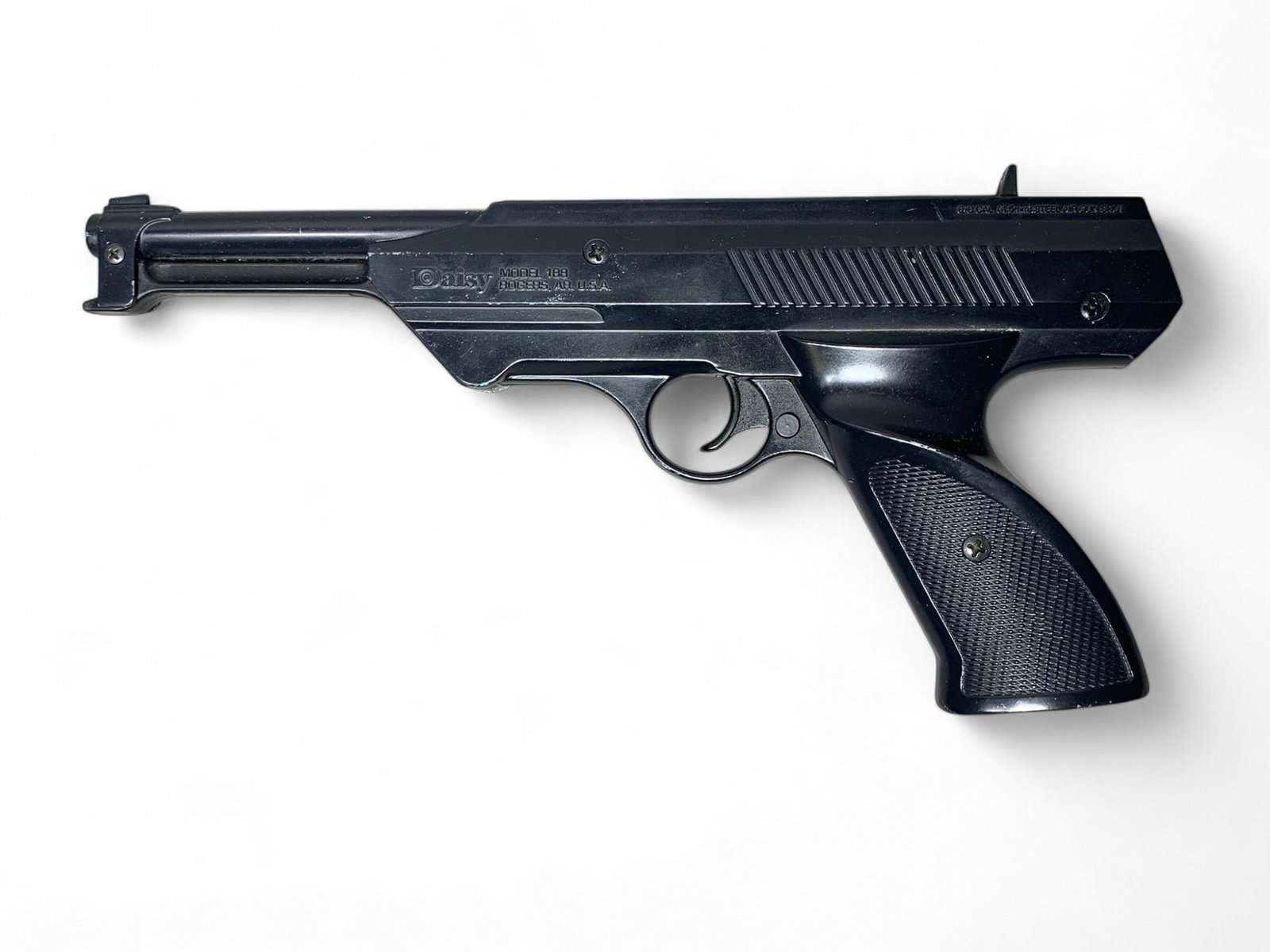 Vintage Daisy Model 188 BB Air Pistol: Burns in-house shipping is available. pick up is Tuesday, July 28, from Noon to 7 pm at our gallery in Lancaster, Ohio 43130 or we will provide in-house shipping for this item. We will charge a $5 fee