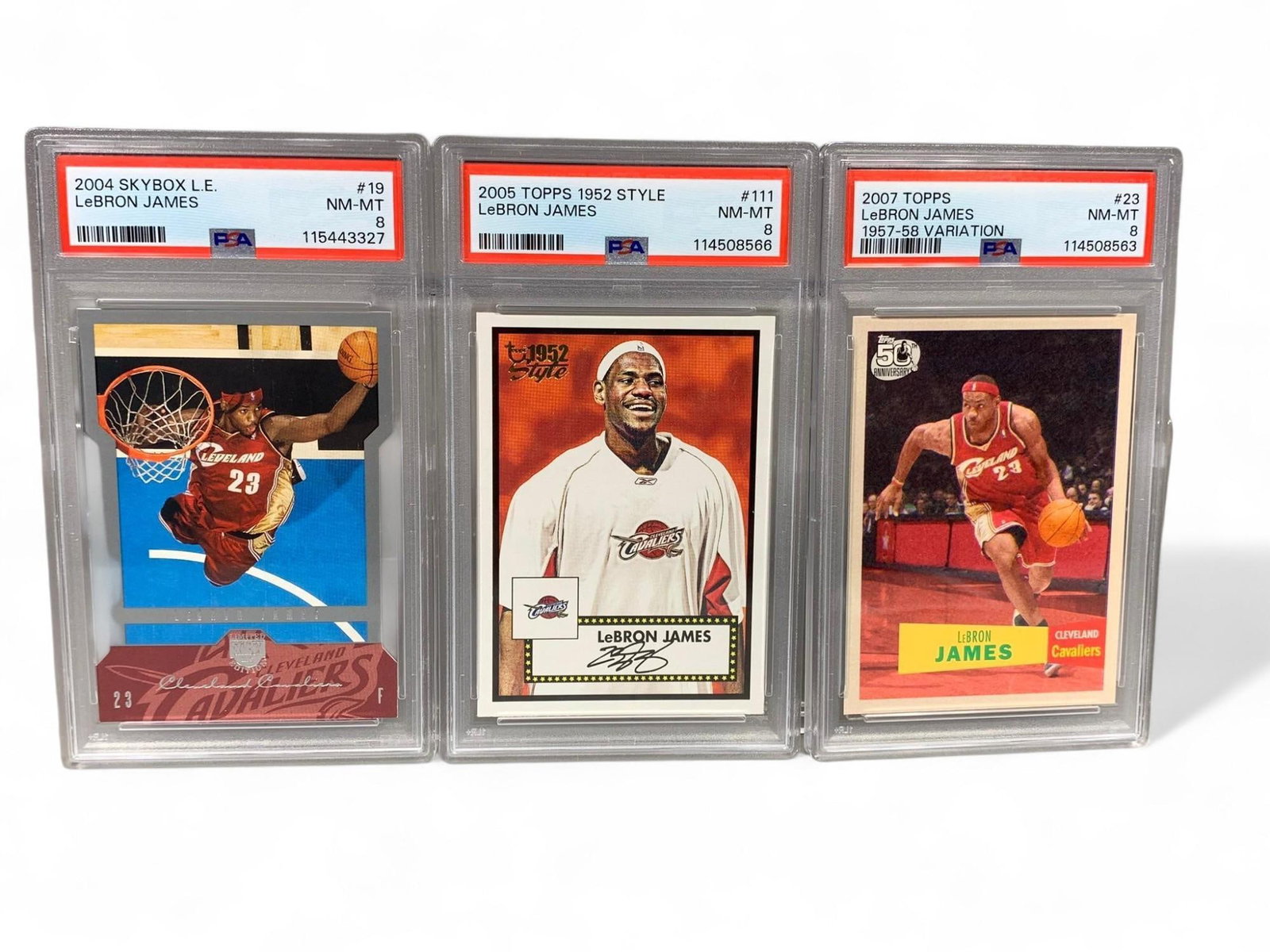 3 Card Lebron James Graded Lot: Burns in-house shipping is available. pick up is Wednesday, Oct. 1, from Noon to 7 pm at our gallery in Lancaster, Ohio 43130 or we will provide in-house shipping for this item. We will charge a $5 fe