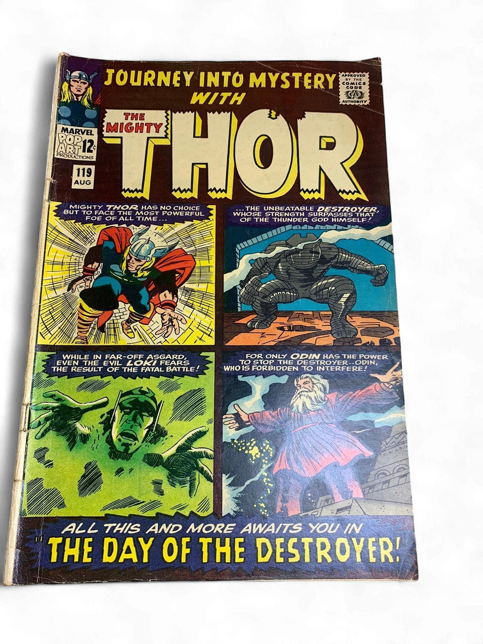 Vintage Silver Age Marvel Comics Journey Into Mystery With The Mighty Thor #119, August 1965 (1 of 9)