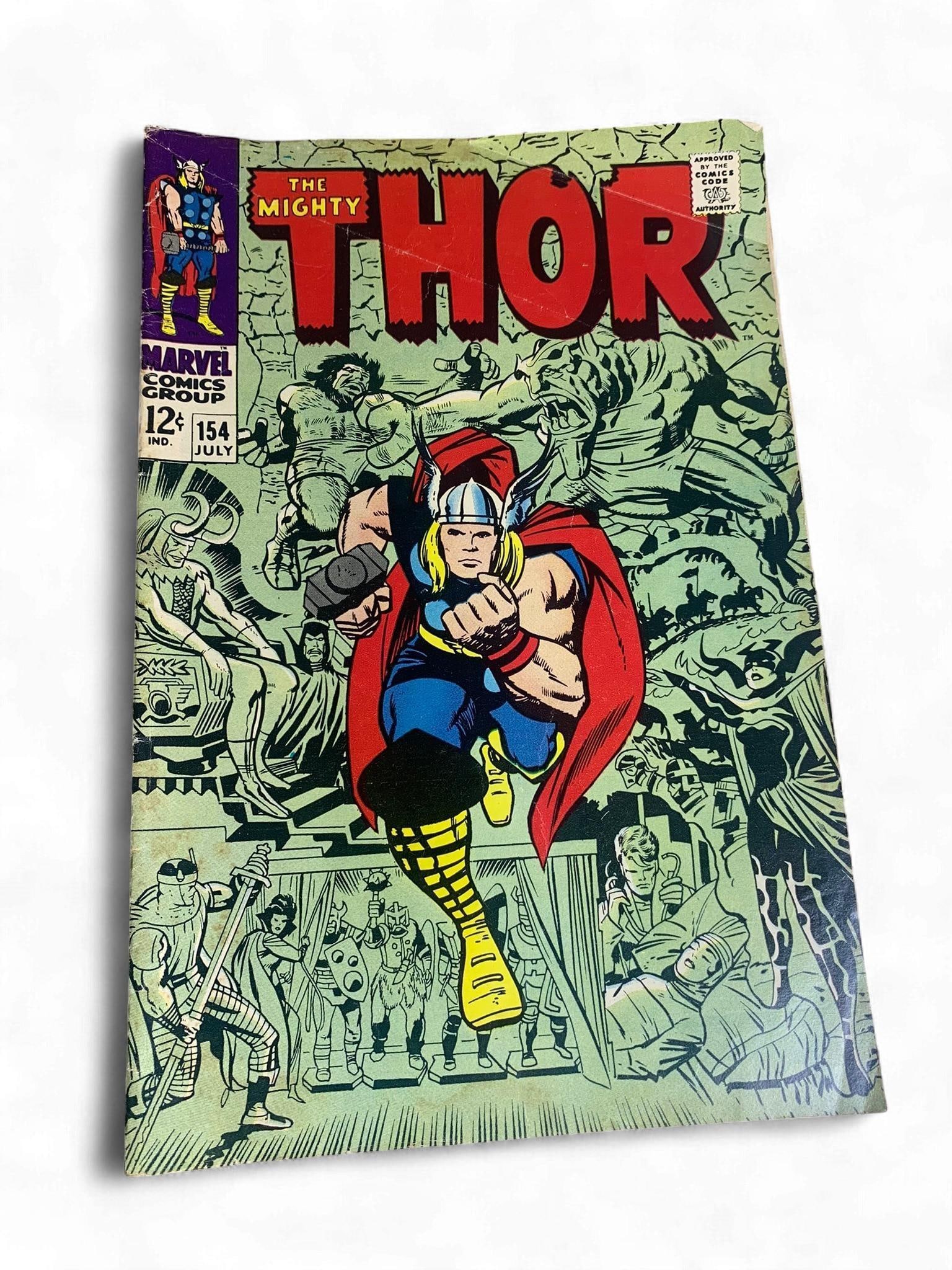 The Mighty Thor #154, Marvel Comics Group, July 1968, First Appearance of Mangog (1 of 8)