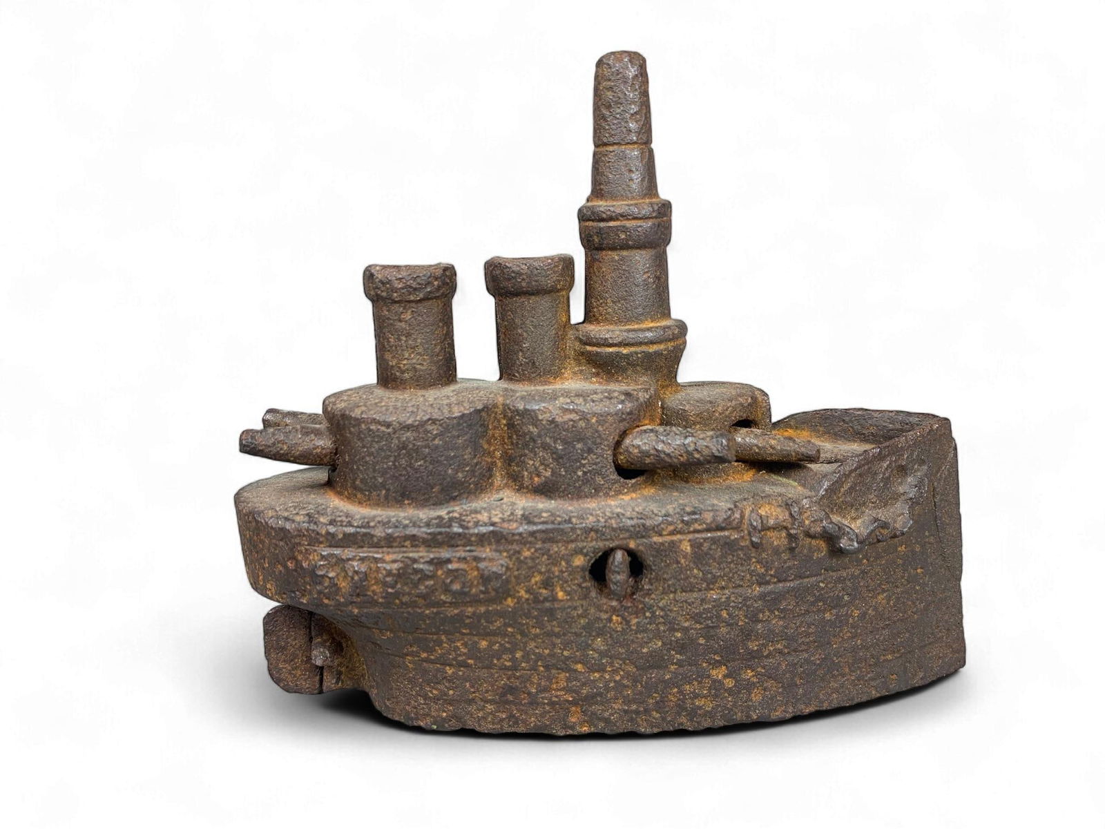 J&E Stevens Cast Iron 'Oregon' Battleship Still Bank (1 of 8)