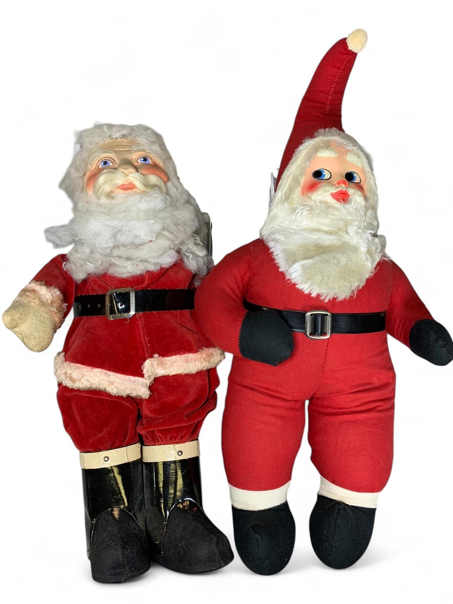 A Pair of Rushton Company Rubber Face Santa Claus Figures, circa 1950s-1960s (1 of 17)