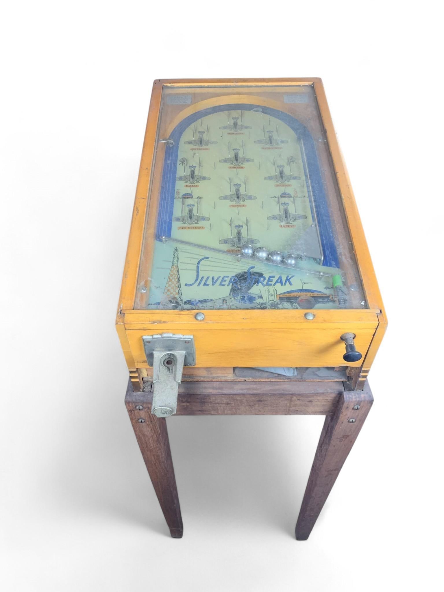 A 1930s Coin-Operated Wood-Cased Pinball Game, "Silver Streak" (1 of 14)
