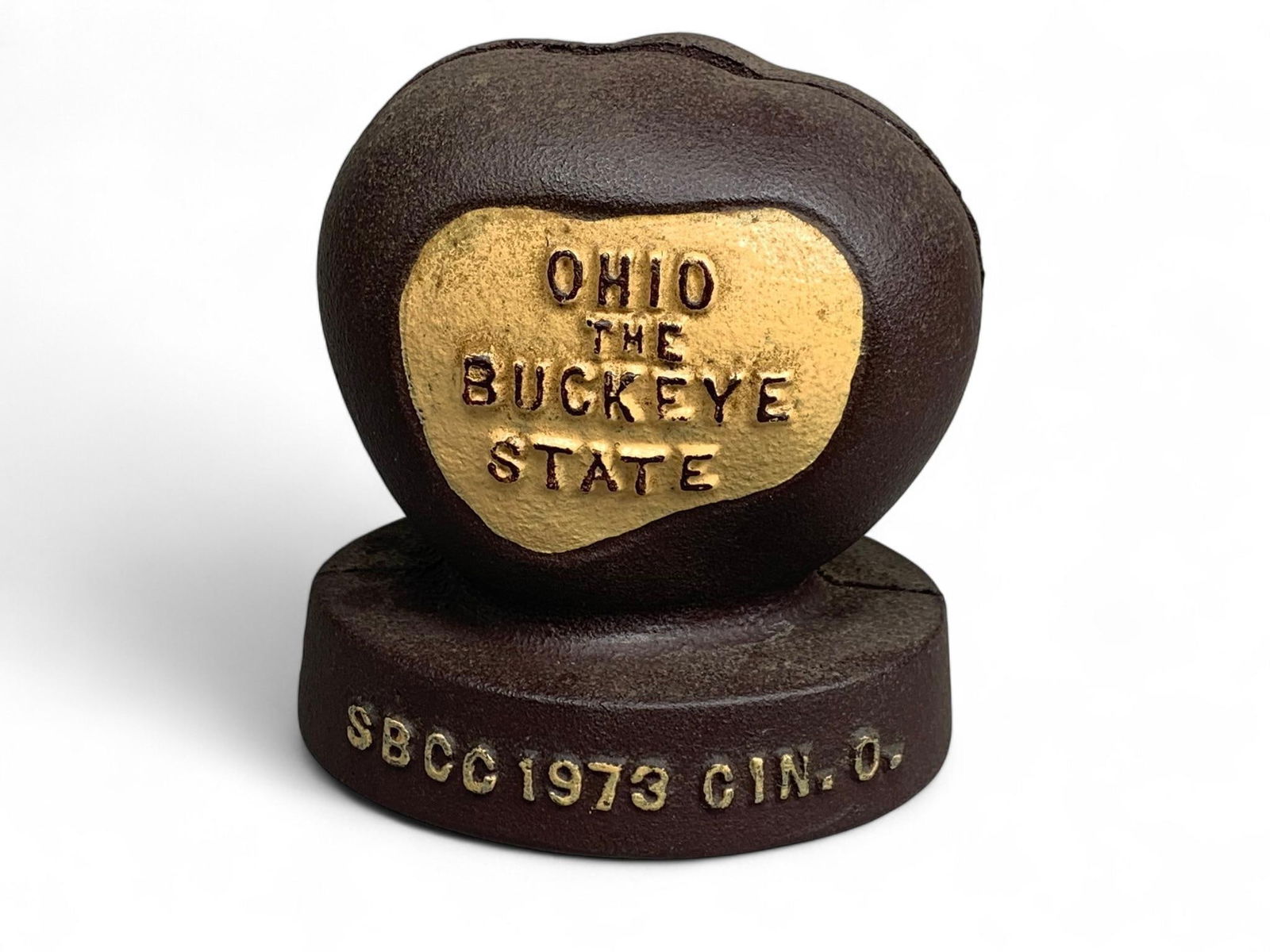 Cast Iron 'Ohio The Buckeye State' Still Bank, Dated 1973 (1 of 7)