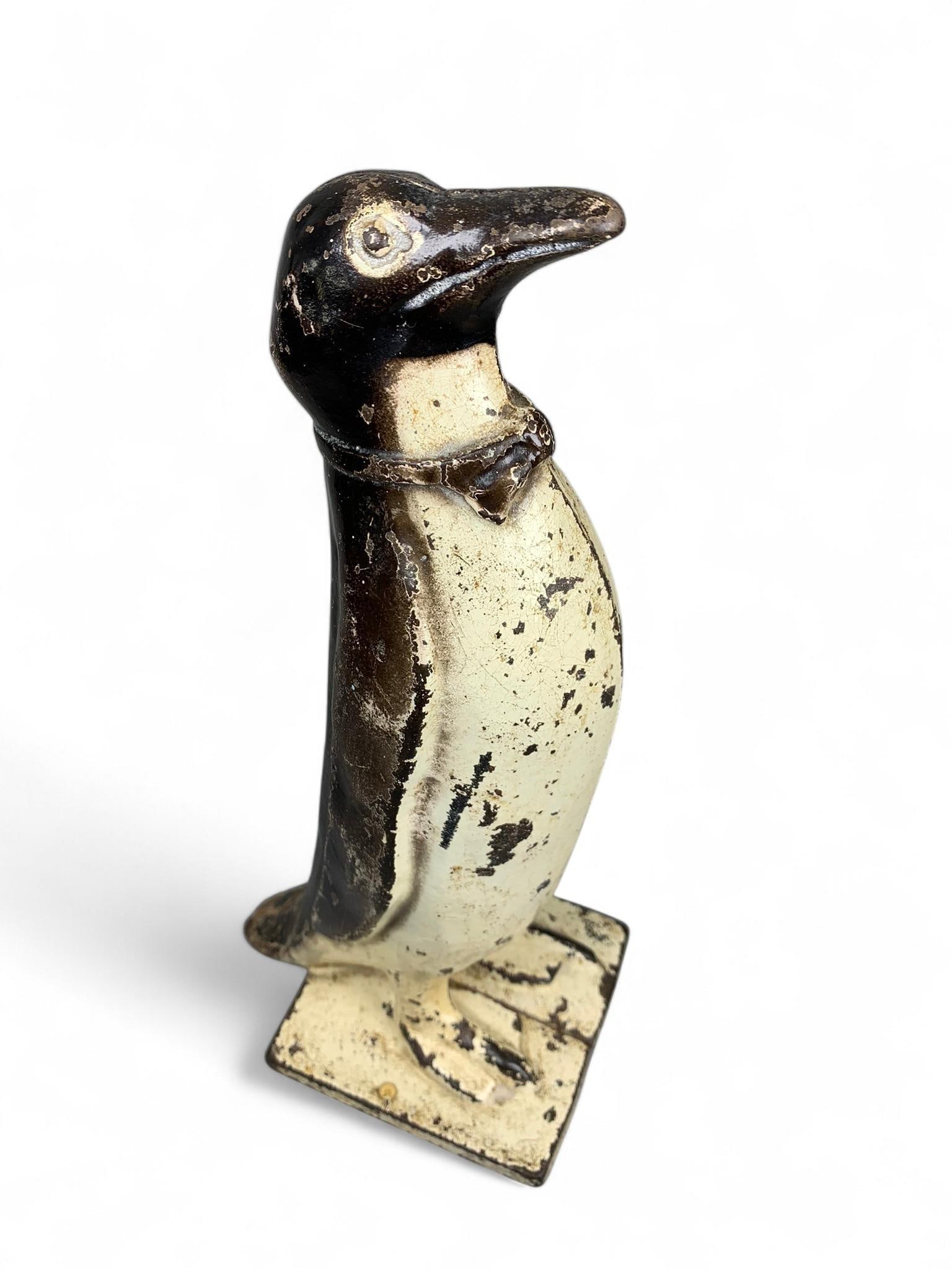 A Vintage Painted Cast Iron Figural Penguin Doorstop (1 of 9)