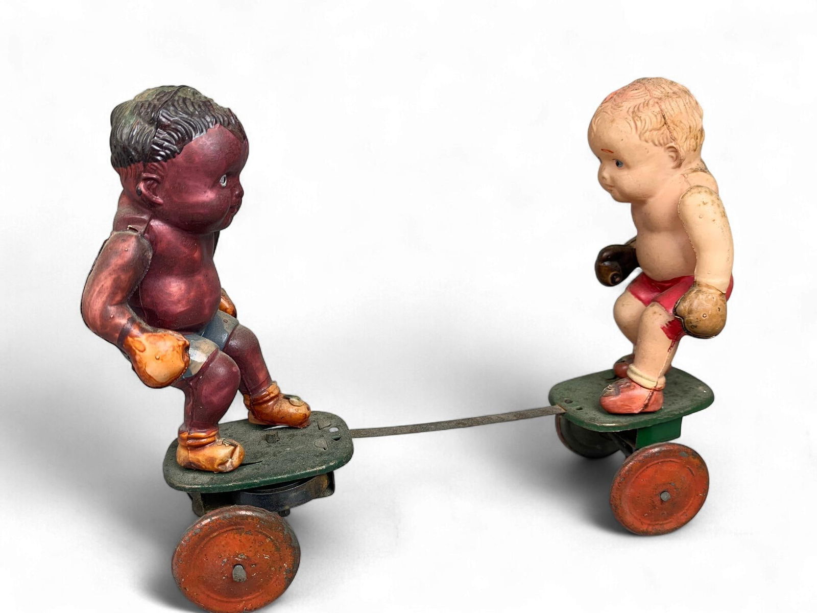 Vintage Japanese Celluloid and Tin Wind-Up Boxer Toys by RS Japan, circa 1920s-1930s (1 of 11)