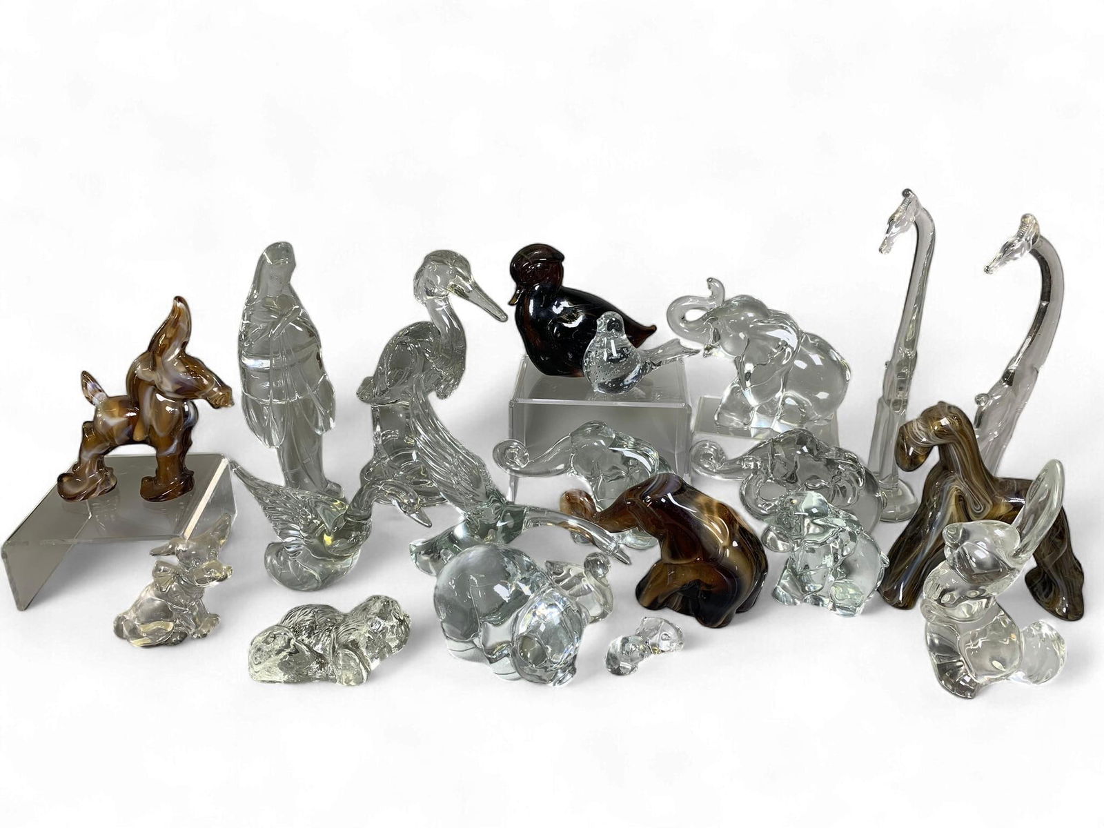 A Group of Glass Animal Figurines, Including Imperial Caramel Slag Glass Examples (1 of 16)