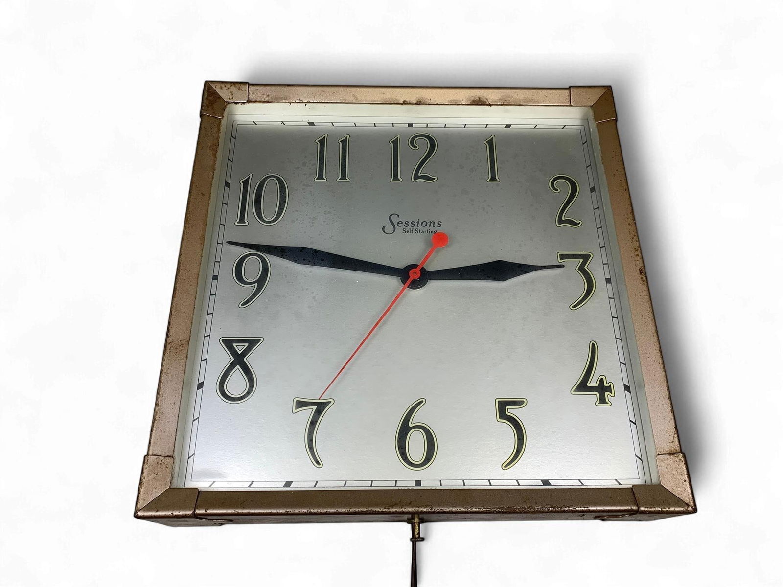 Vintage Sessions Self Starting Electric Wall Clock, Metal Frame (1 of 9)
