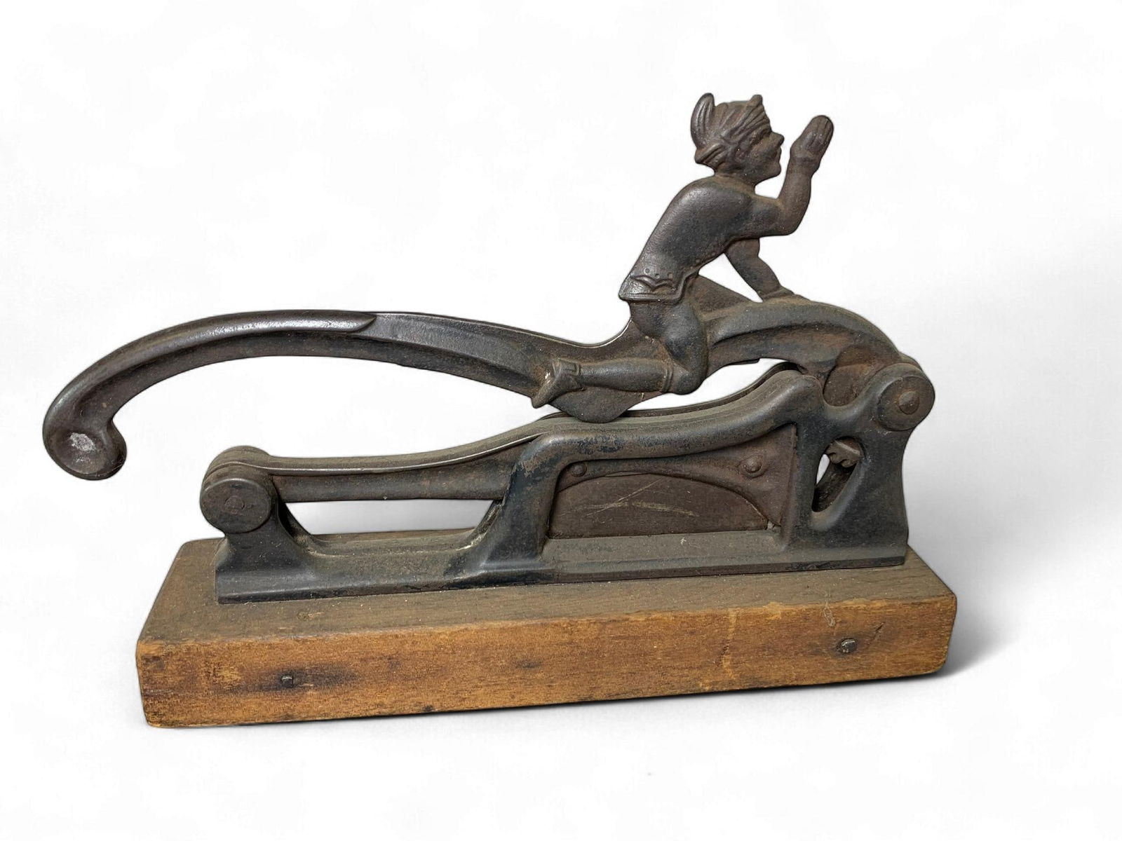 Antique Cast Iron Figural Tobacco Cutter, Numbered '5' (1 of 7)