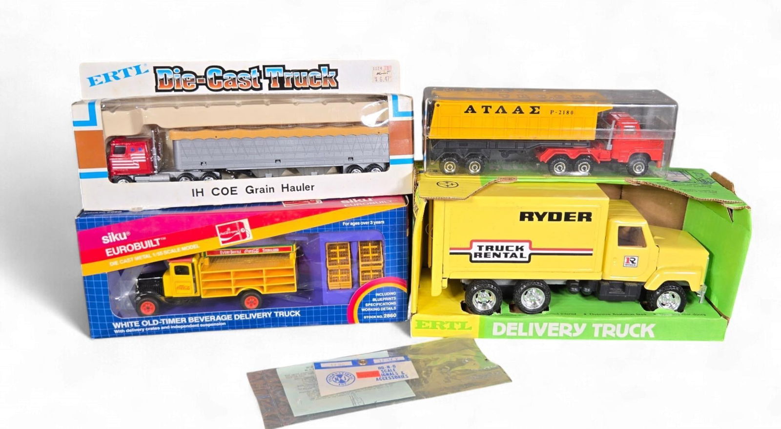 A Collection of Siku Eurobuilt 2860 diecast White Old-Timer Beverage Delivery Trucks, Ertl, and Othe (1 of 11)